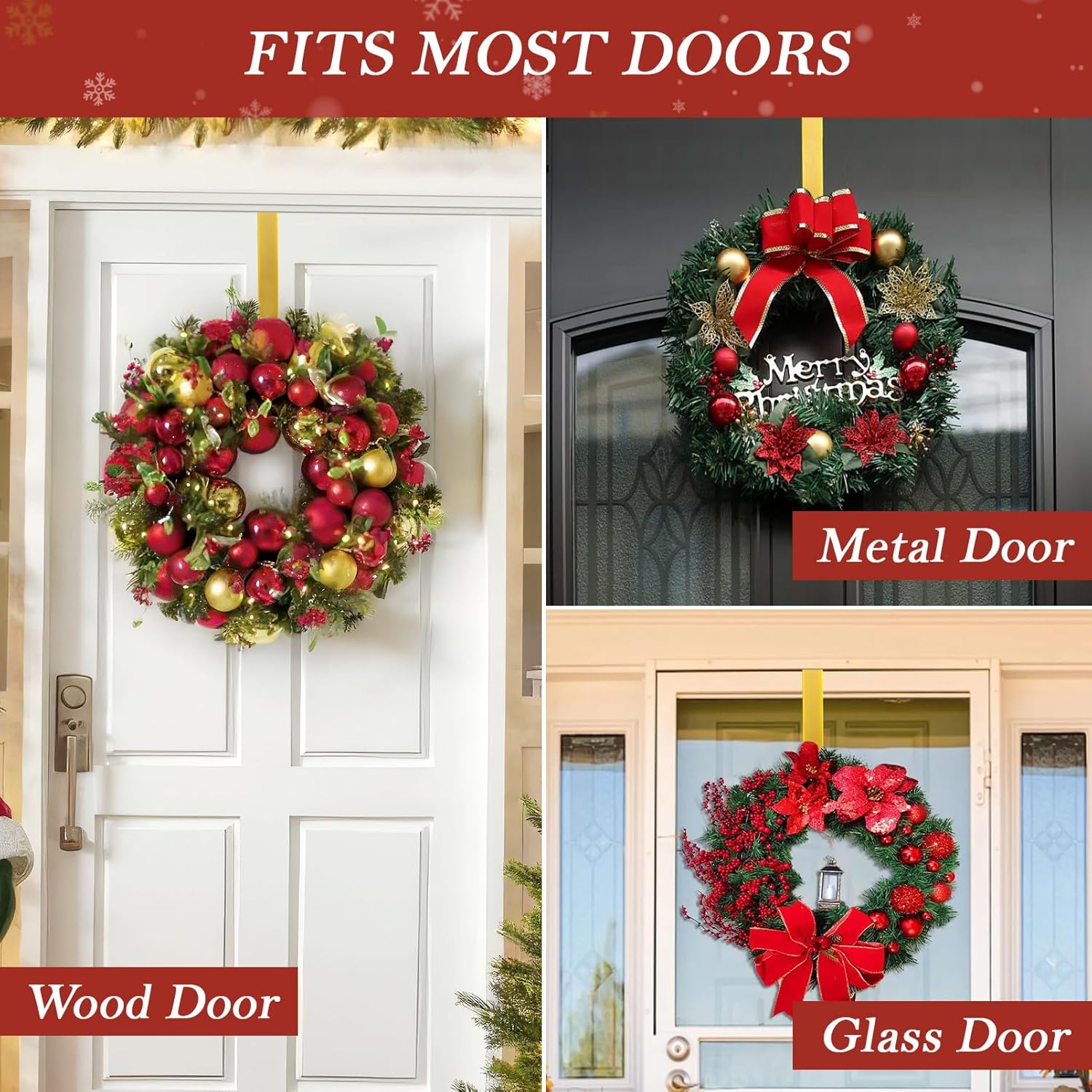 12 Inch Metal Wreath Hanger for Front Door