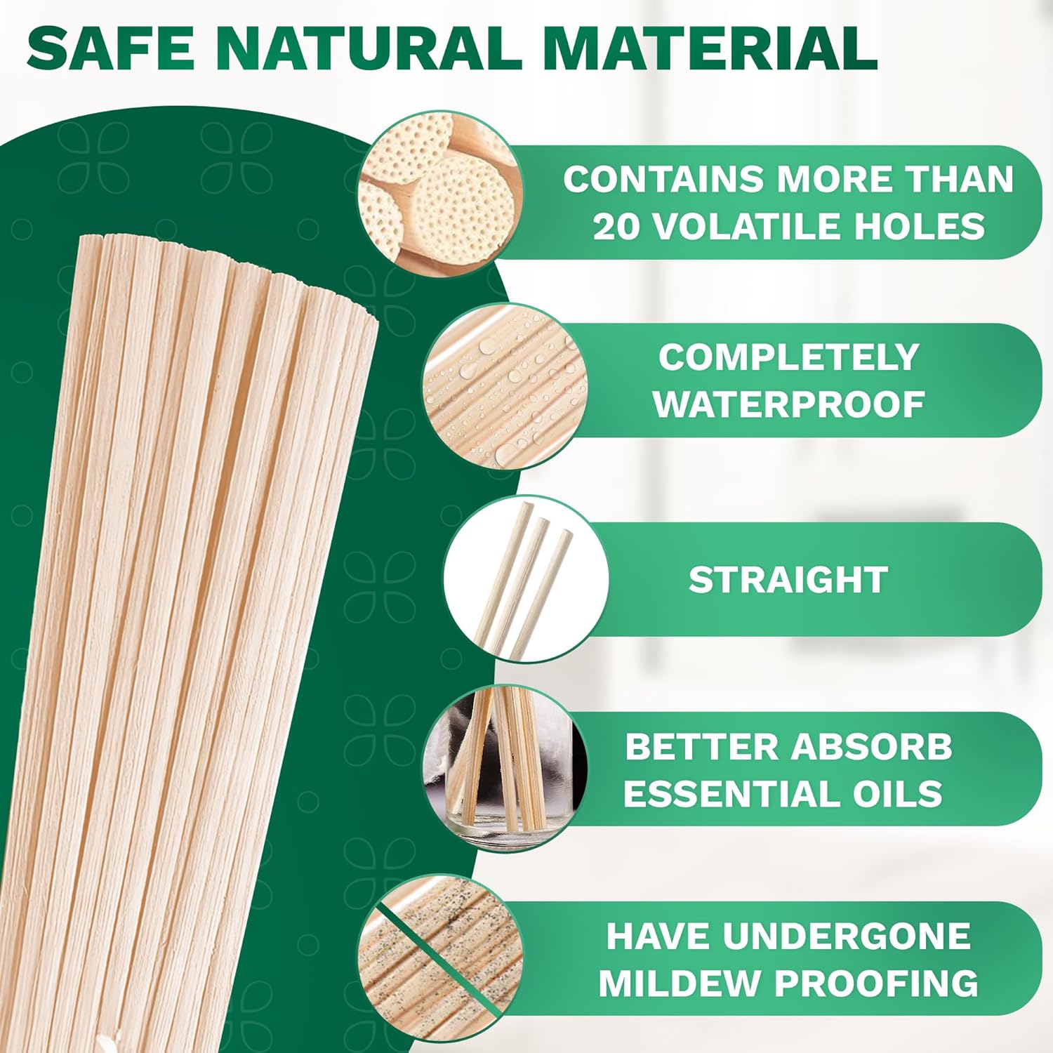 100 Pcs Bamboo Reed Diffuser Sticks - 10 Inch for Oil Diffuser
