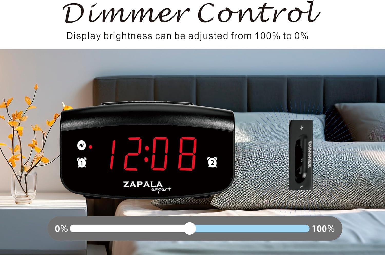 Zapala Expert Alarm Clock with 2 Alarms and USB Charging