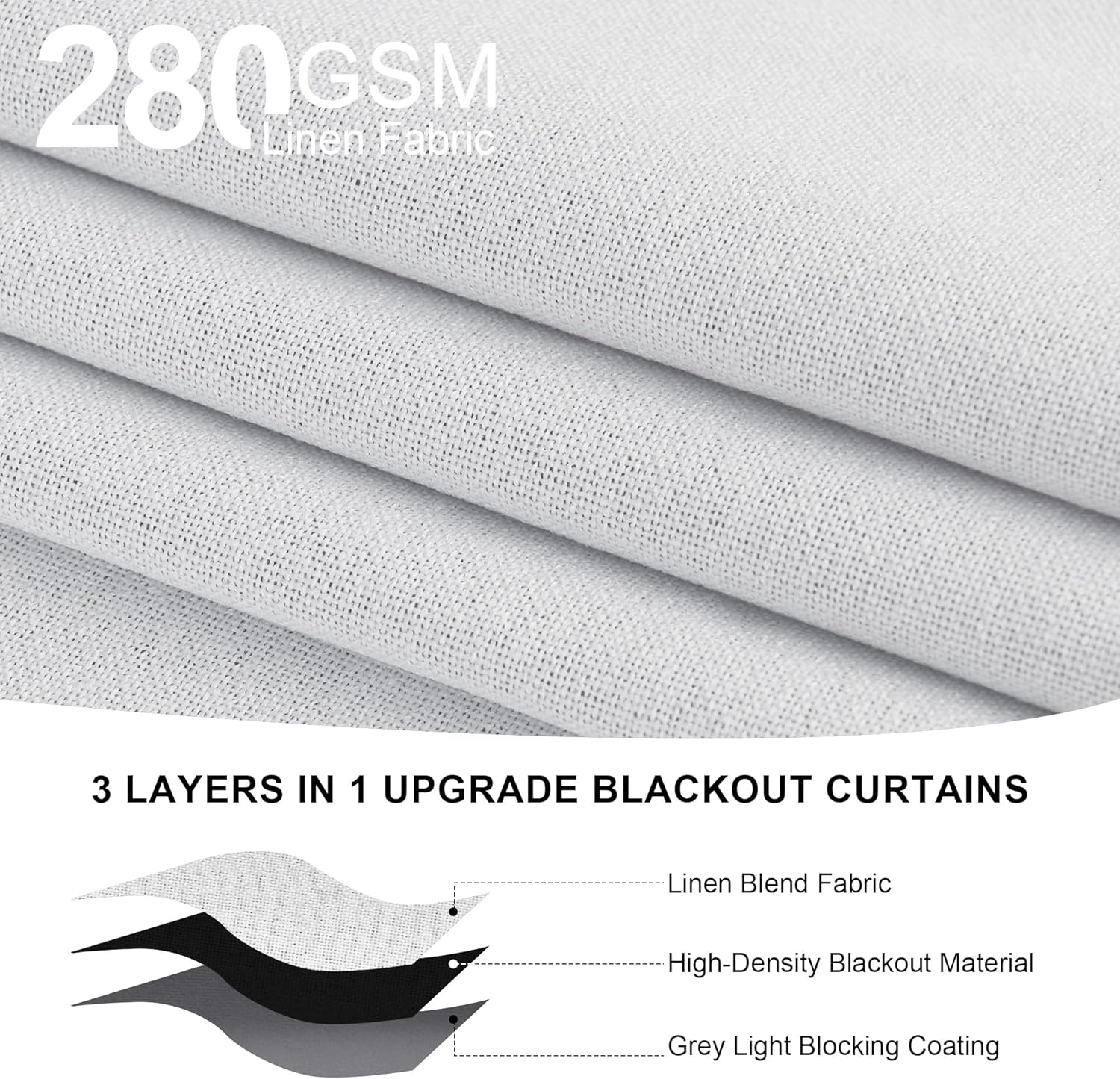 Pony Dance Faux Linen Blackout Curtains 2 Panels Set
