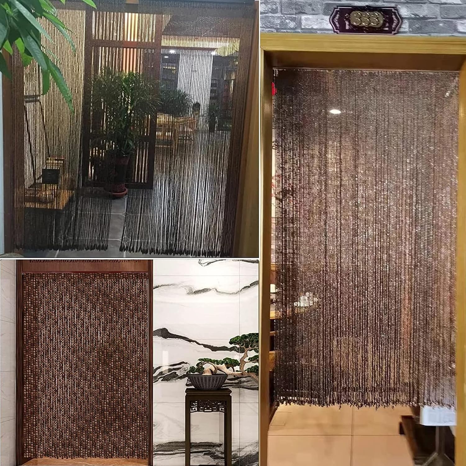Classic Bamboo Beaded Door Curtain for Privacy