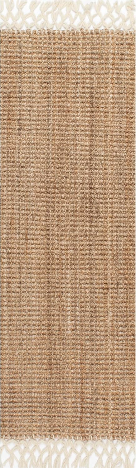 nuLOOM Raleigh Farmhouse Jute Tasseled Runner Rug