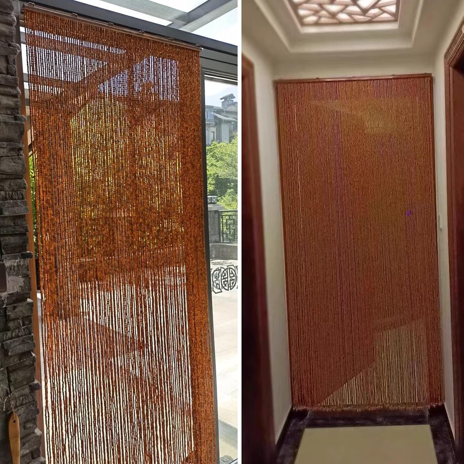 Classic Bamboo Bead Door Curtain for Privacy and Style