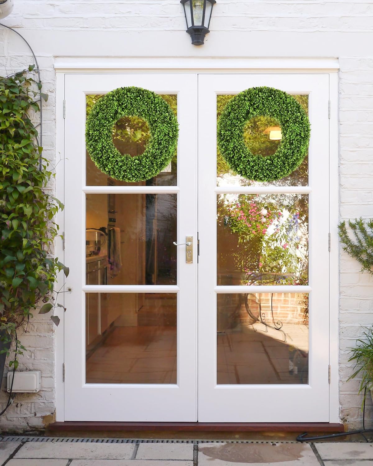 DDHS 20 Inch Artificial Boxwood Wreath for Front Door