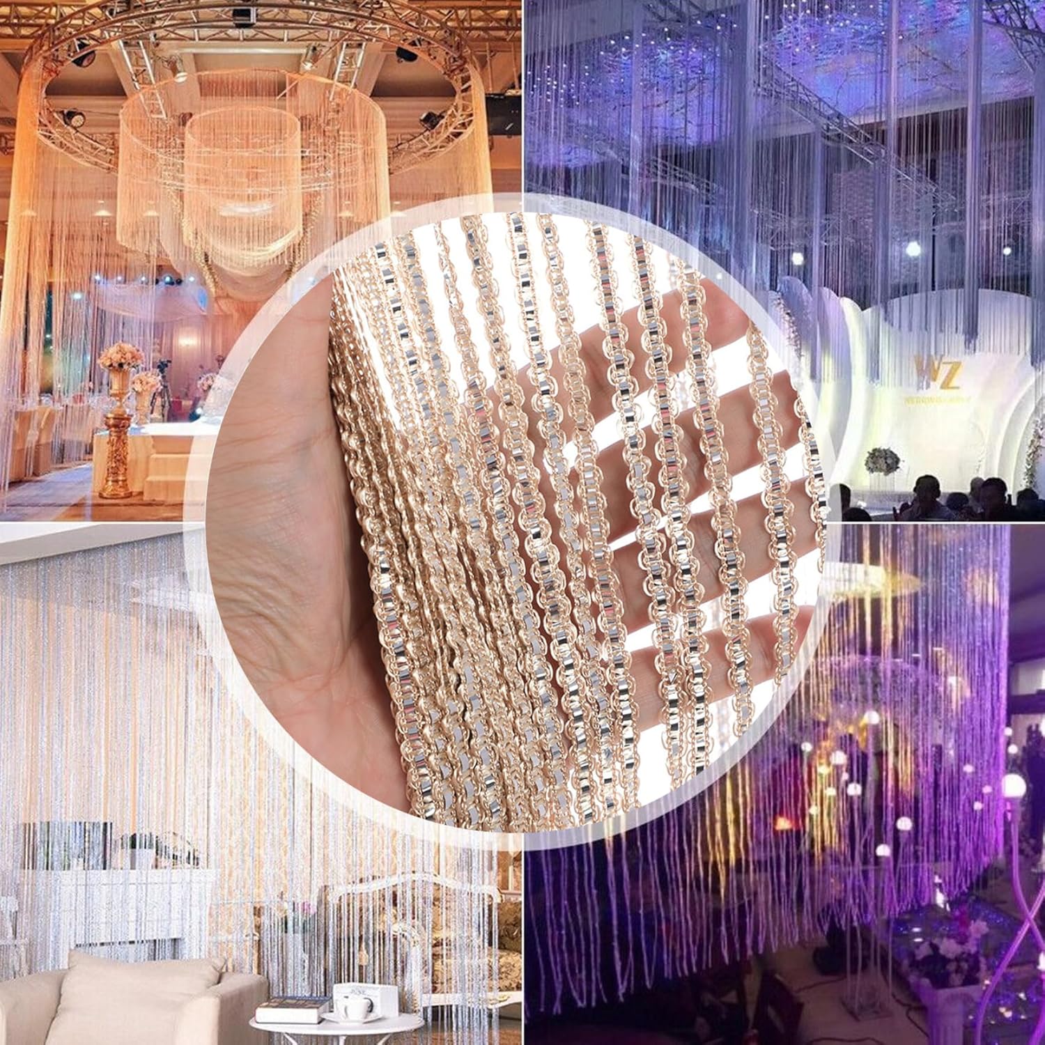 Wedhapy Door Fly Screen Curtain with Tassels 3937x7874 Inch