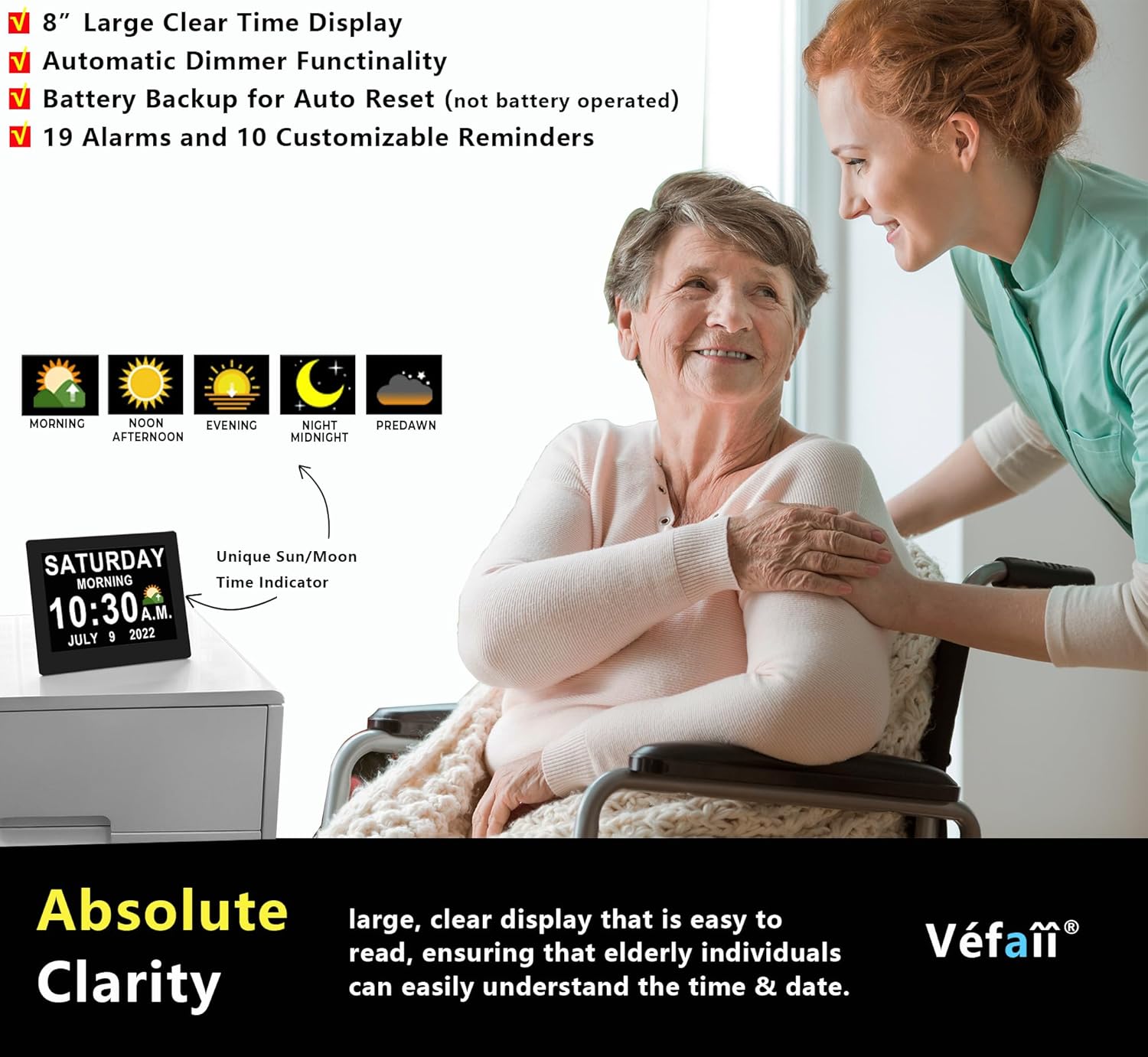 Vfa 20 Alarm Digital Clock with Remote
