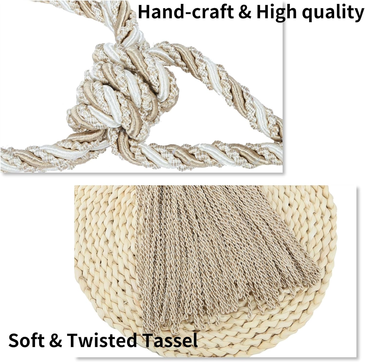 2 Pack Large Tassel Curtain Tiebacks Luxury Style Home Decor