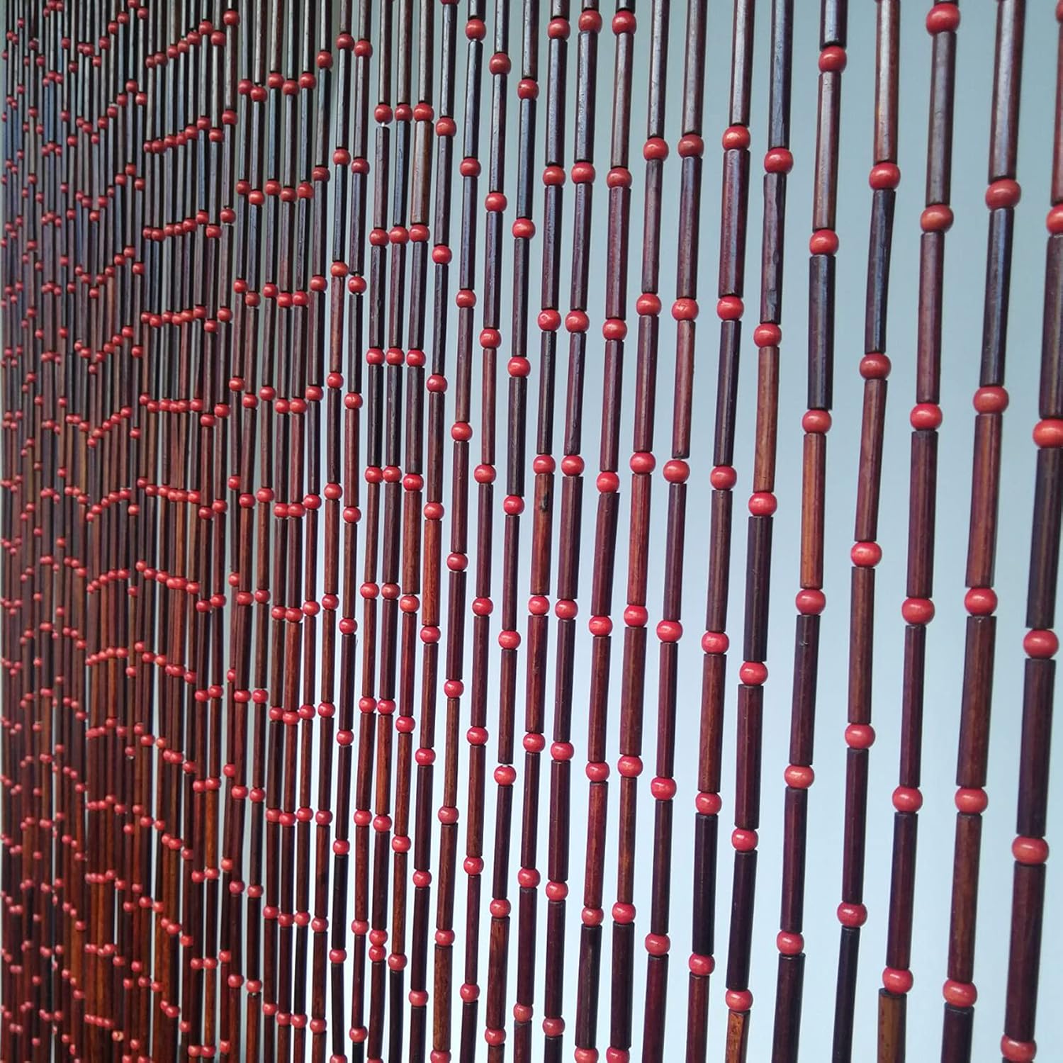Natural Wood Bamboo Beaded Curtain for Home Decor