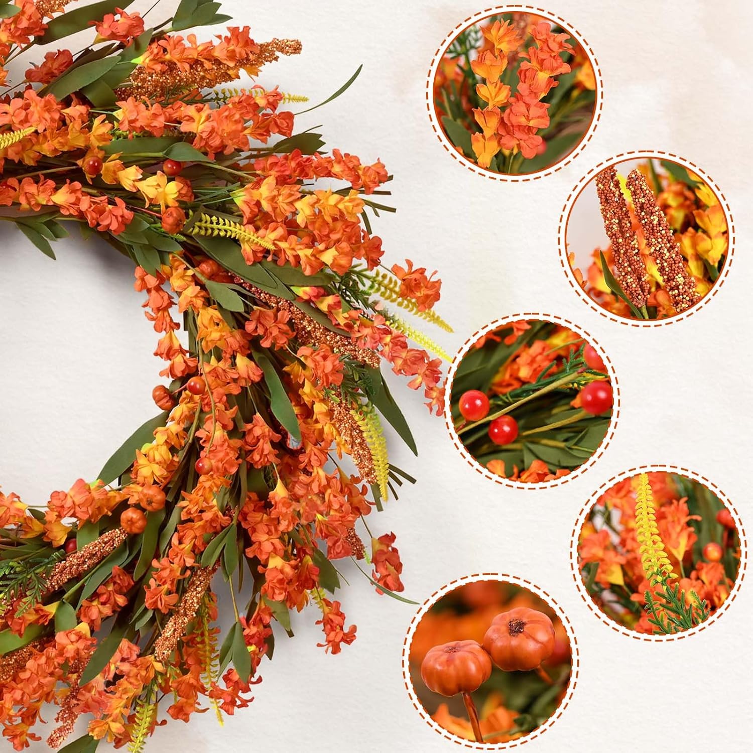 Waipfaru 22 Inch Autumn Door Wreath