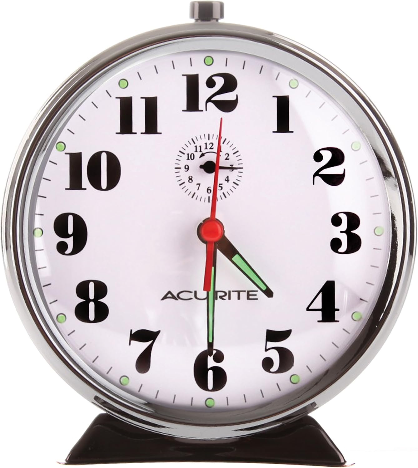 AcuRite Vintage Alarm Clock Black Nickel