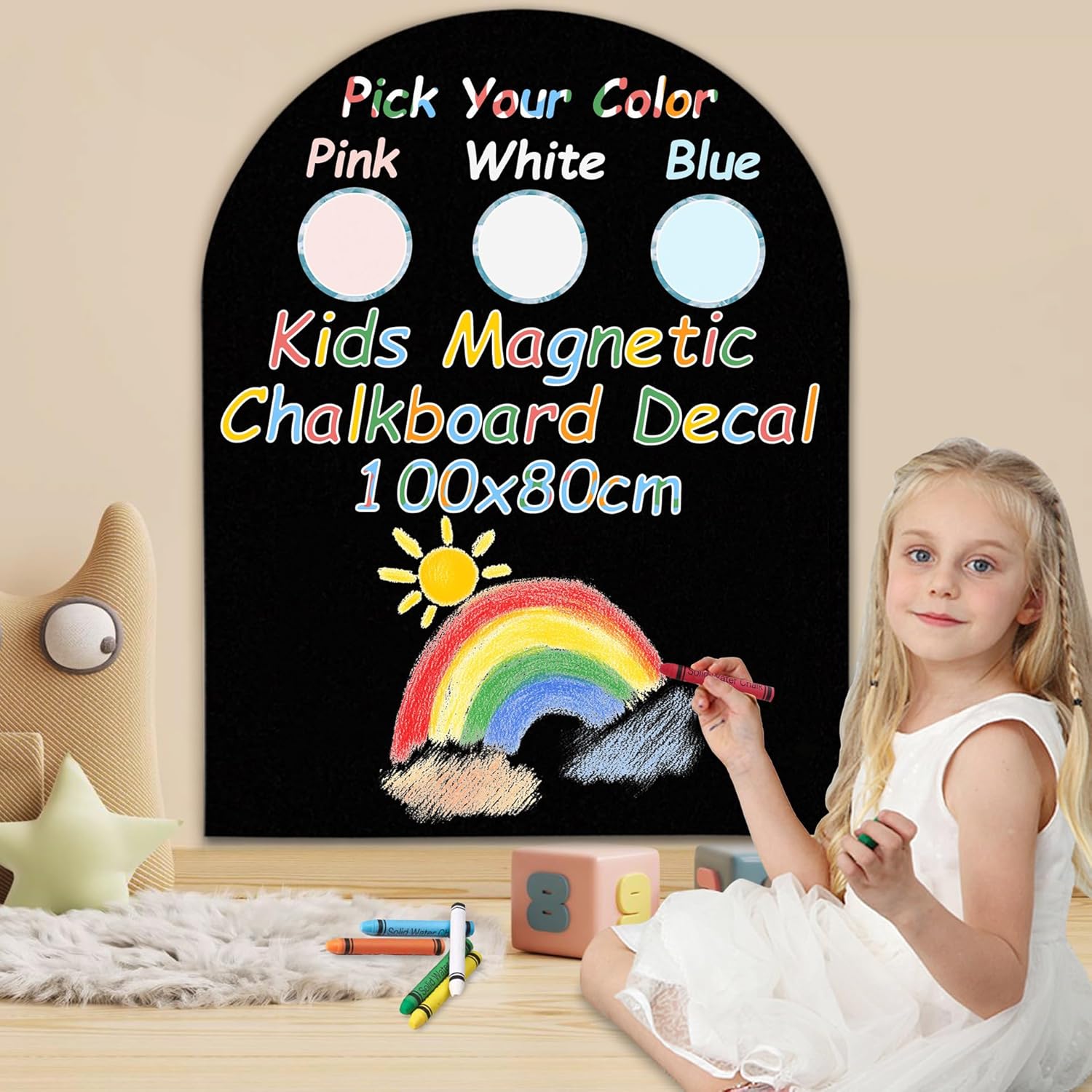 YINGXUN Magnetic Wall Decal Arch Chalkboard 40x32 Black