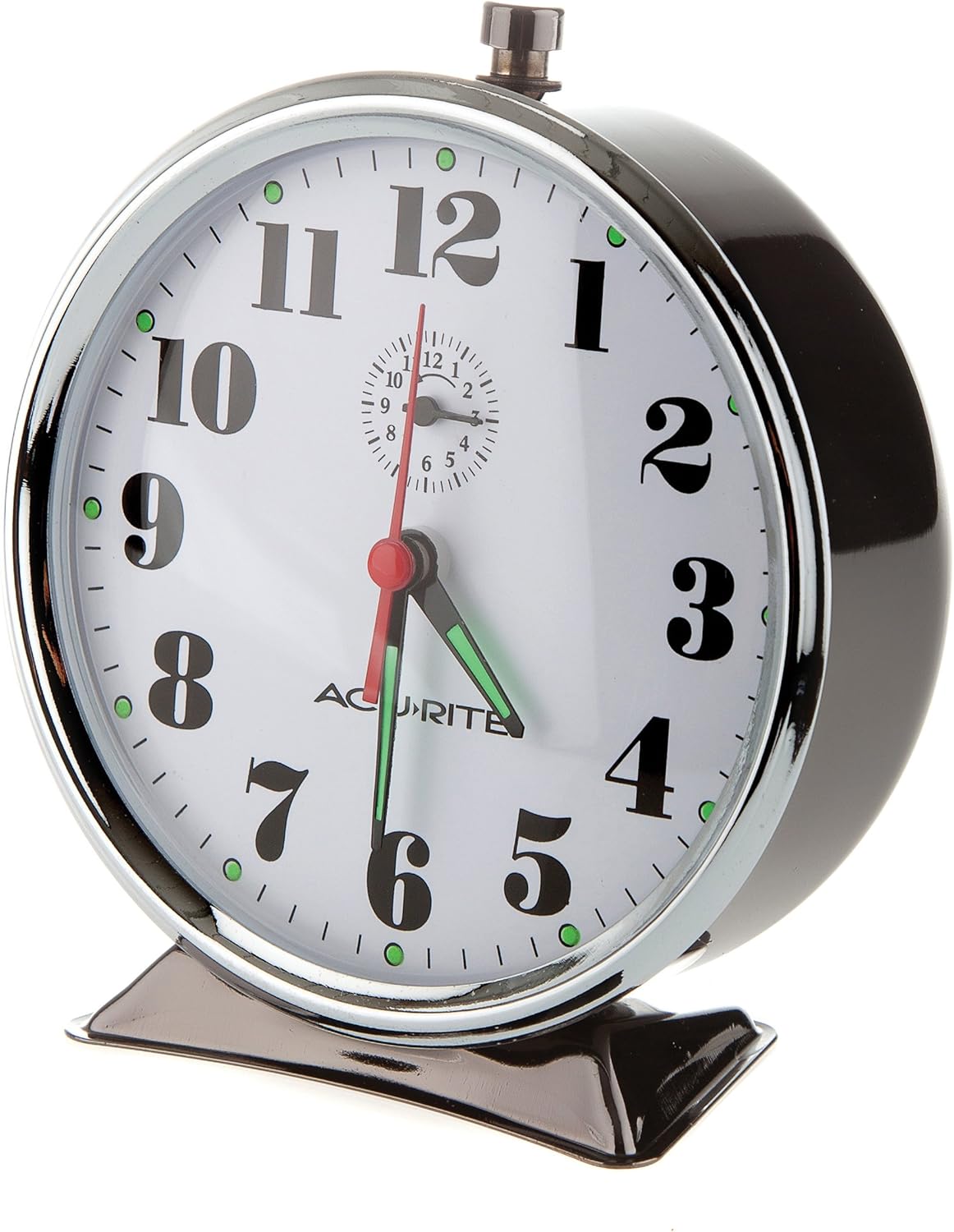 AcuRite Vintage Alarm Clock Black Nickel