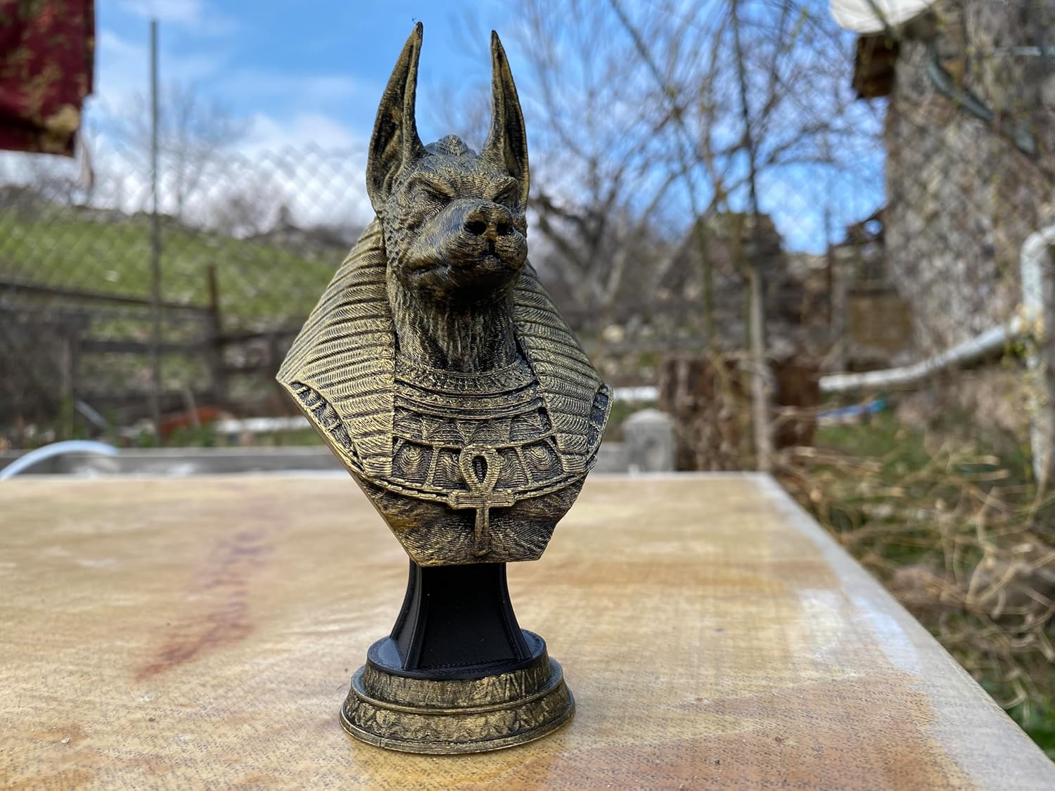 Anubis Bust Statue - 3D Printed Hand Painted Figurine