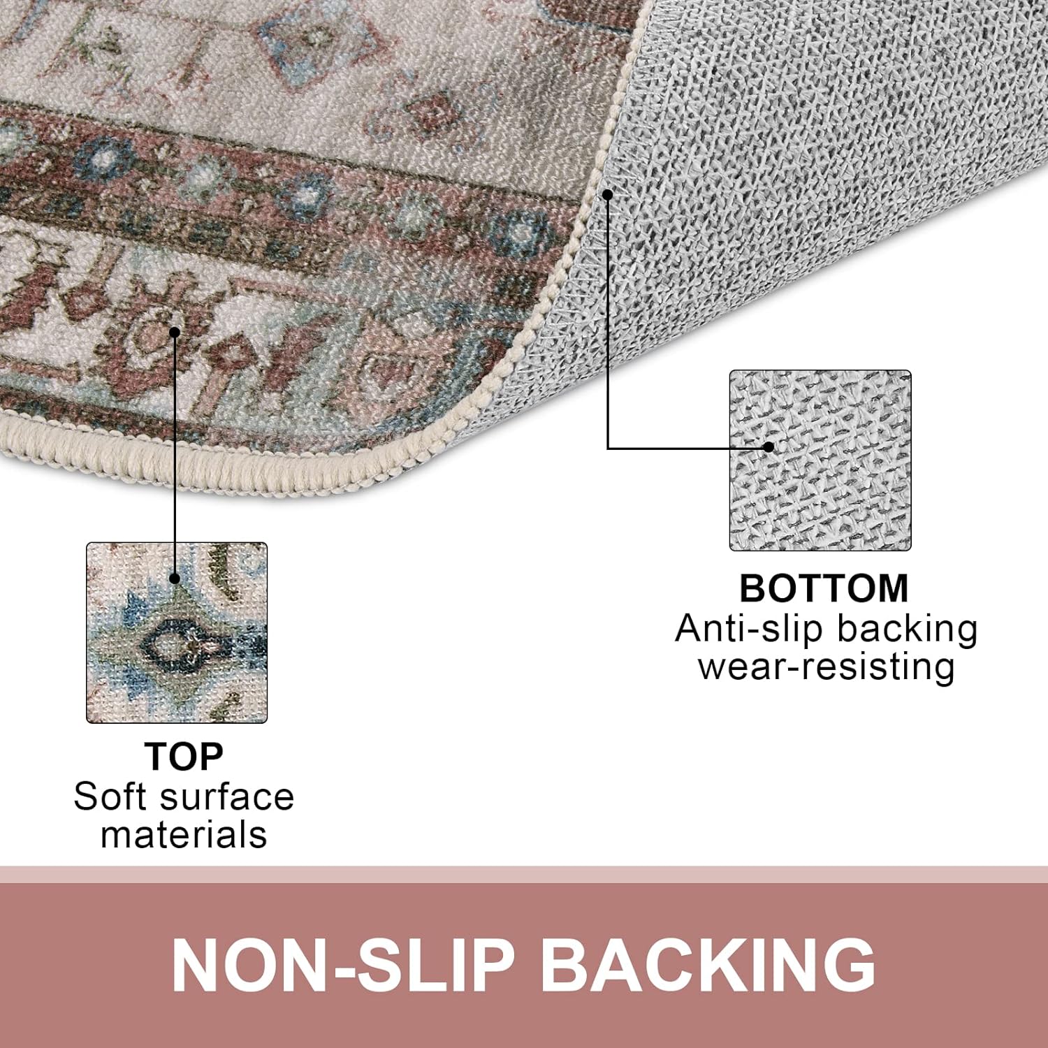Collive Washable Indoor Doormat 24x36 Non Slip Entry Rug