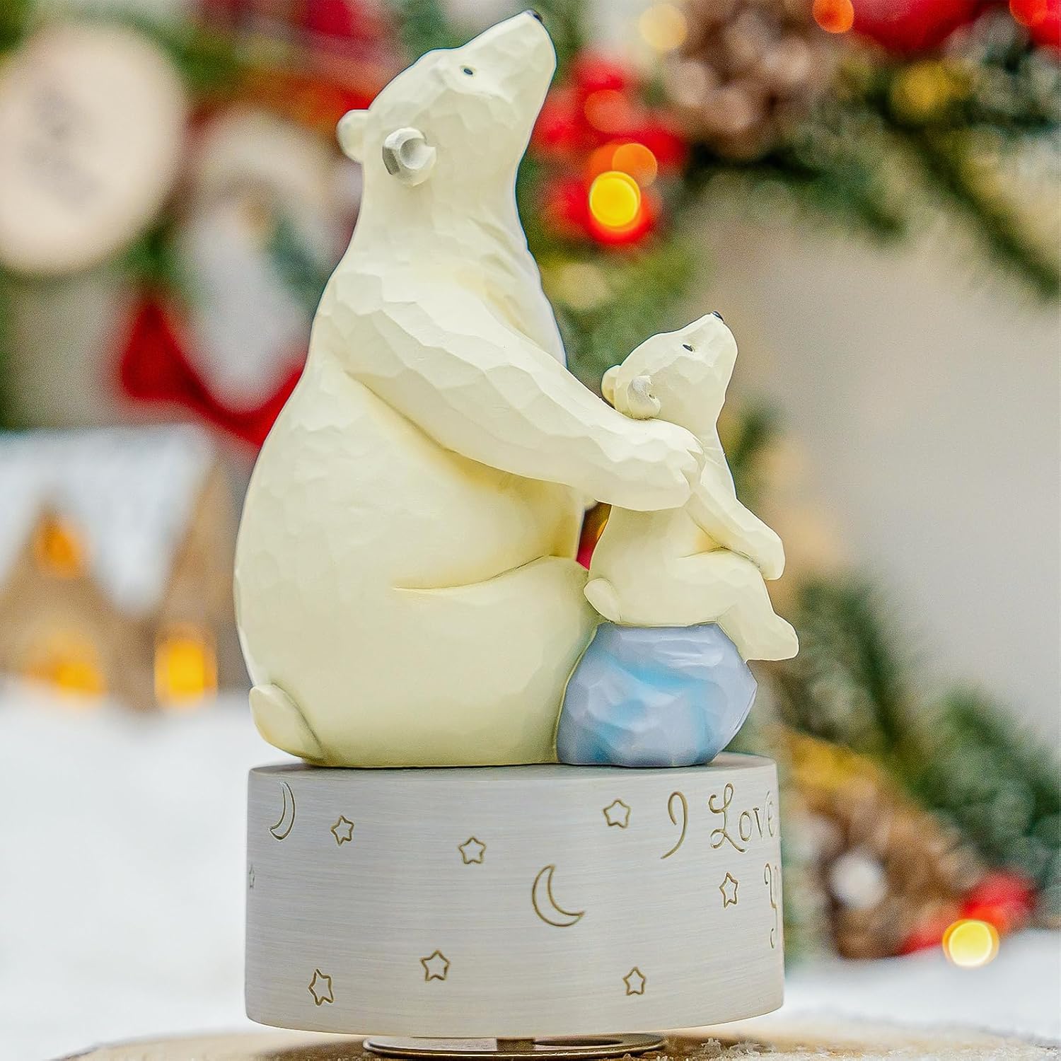 Polar Bear Music Box Figurine with You Are My Sunshine Tune