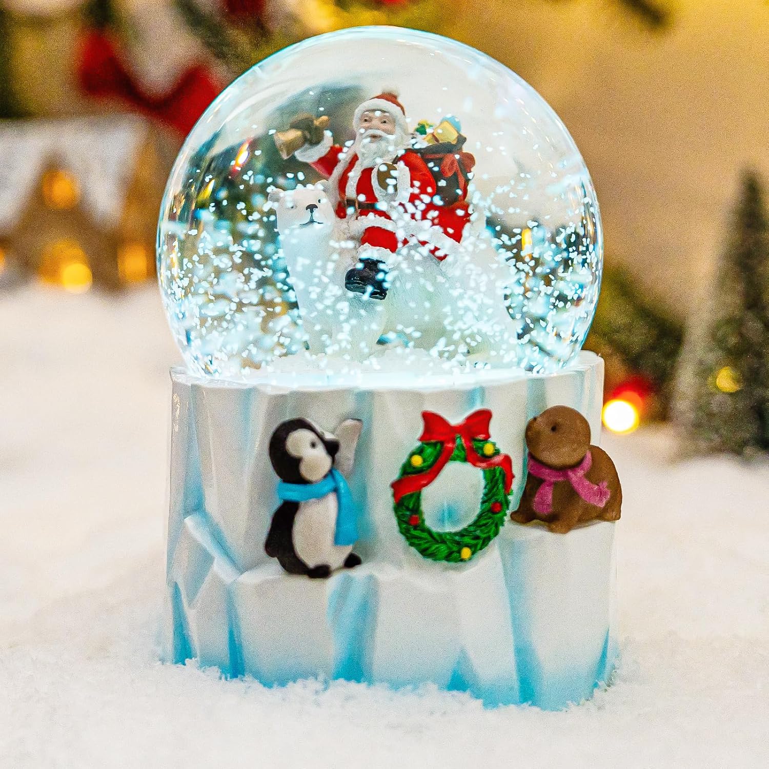 MrWinder Christmas Snow Globe Musical Decor