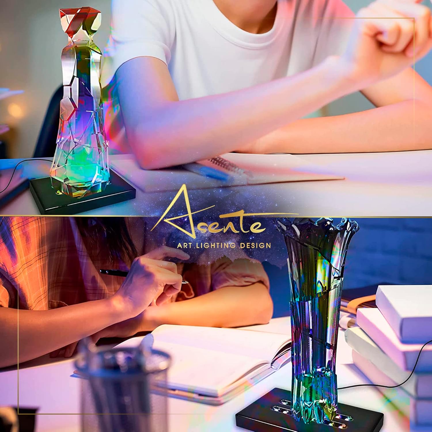 5 LED White Light Stand Base with Mirror Top
