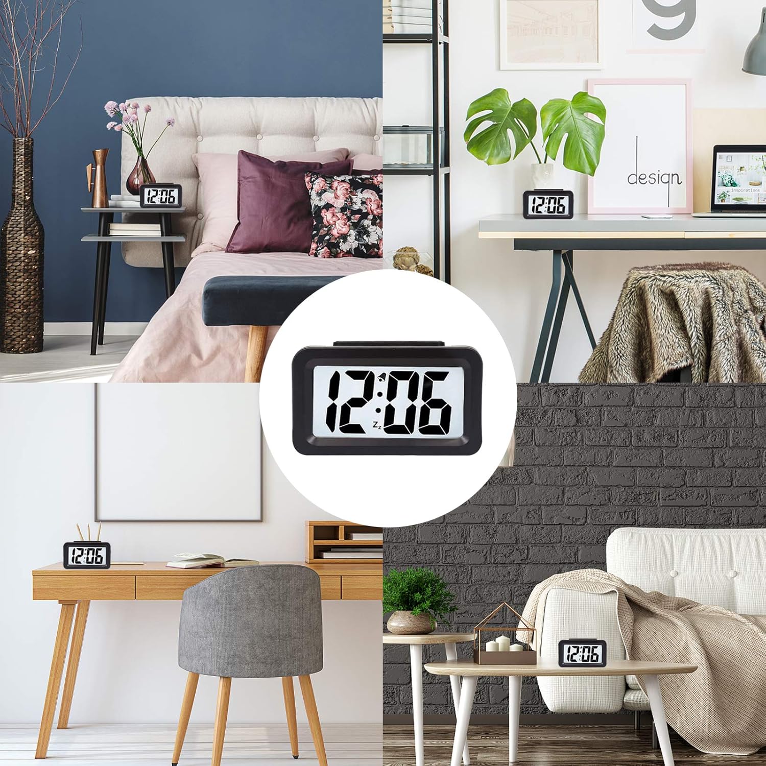 Hense Nightlight Alarm Clock with Adjustable Light