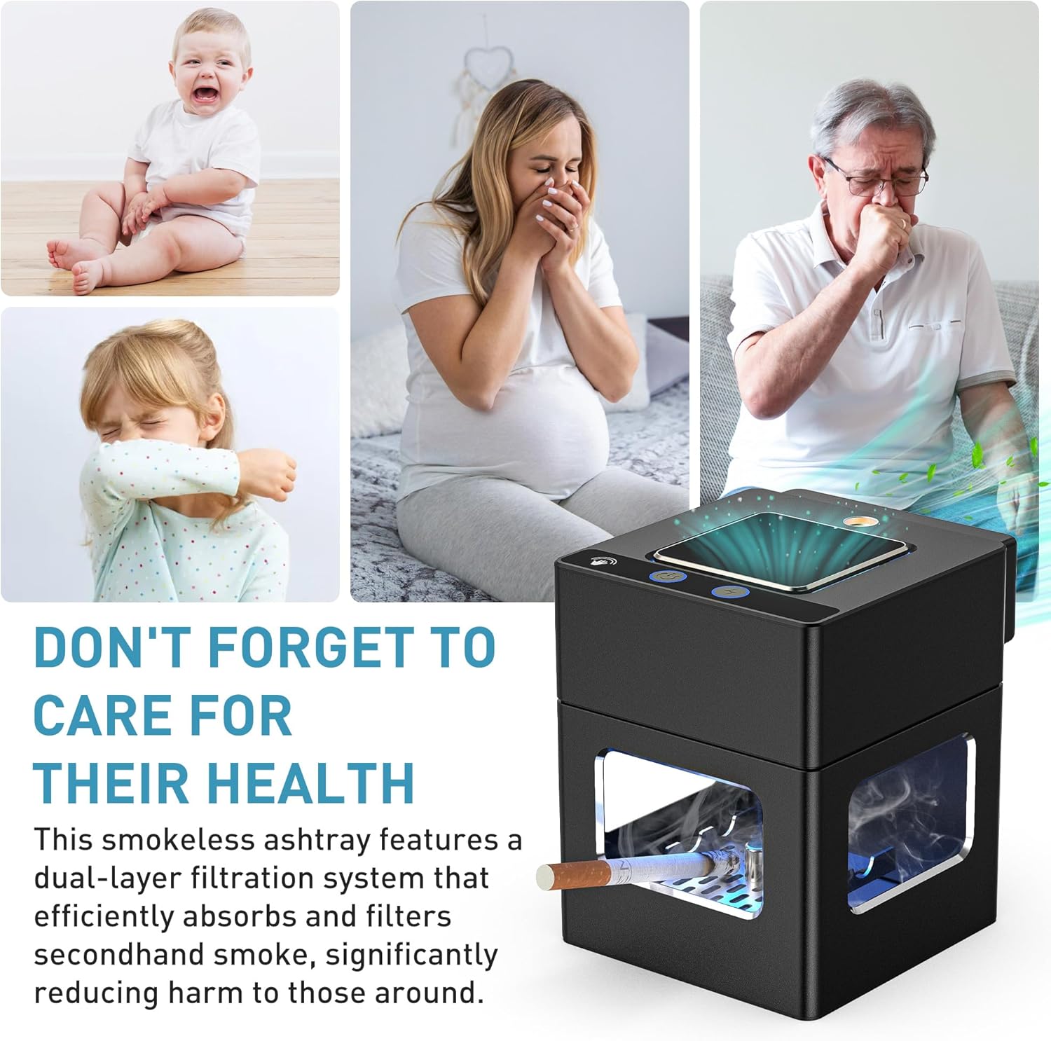 VANSU Intelligent HEPA Smokeless Ashtray with Lighter