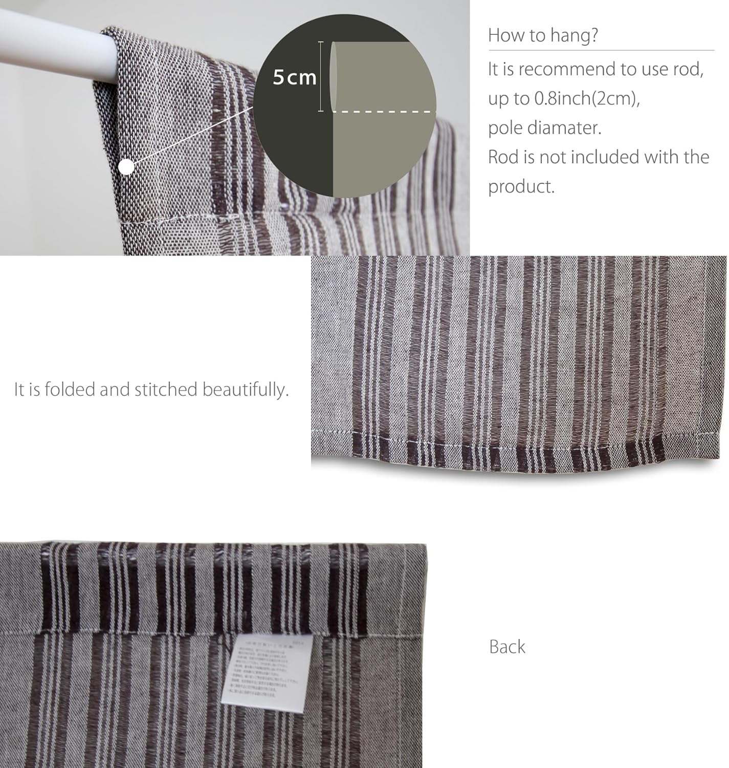 Sunnyday Fabric Doorway Curtain Tapestry noren Hibiki Dark Brown Room Divider