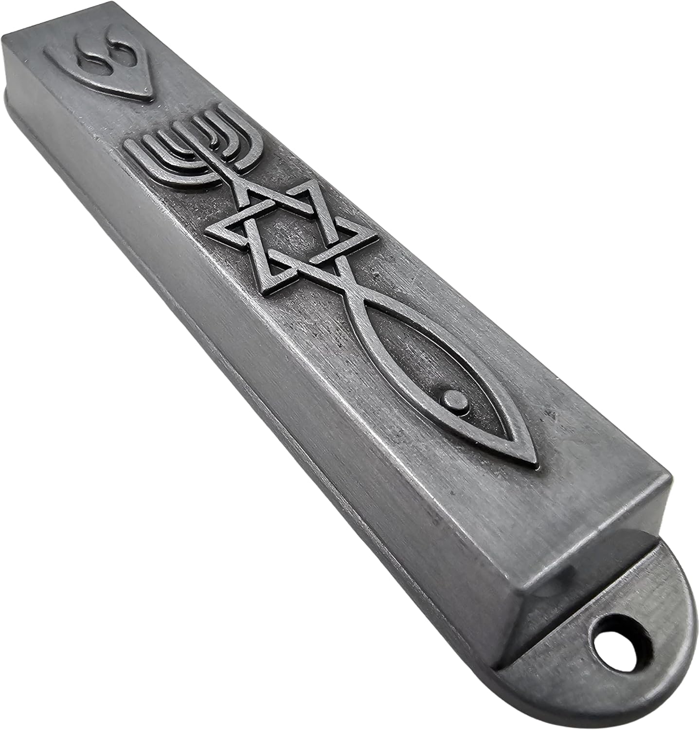 Set of 2 Pewter Mezuzah with Scroll for Door