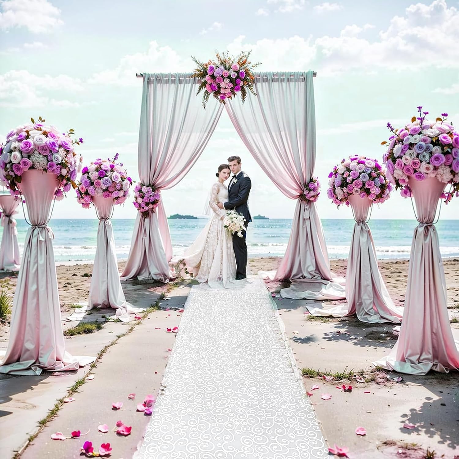 Frenzybird Aisle Runner for Wedding 3x50 Feet White Carpet