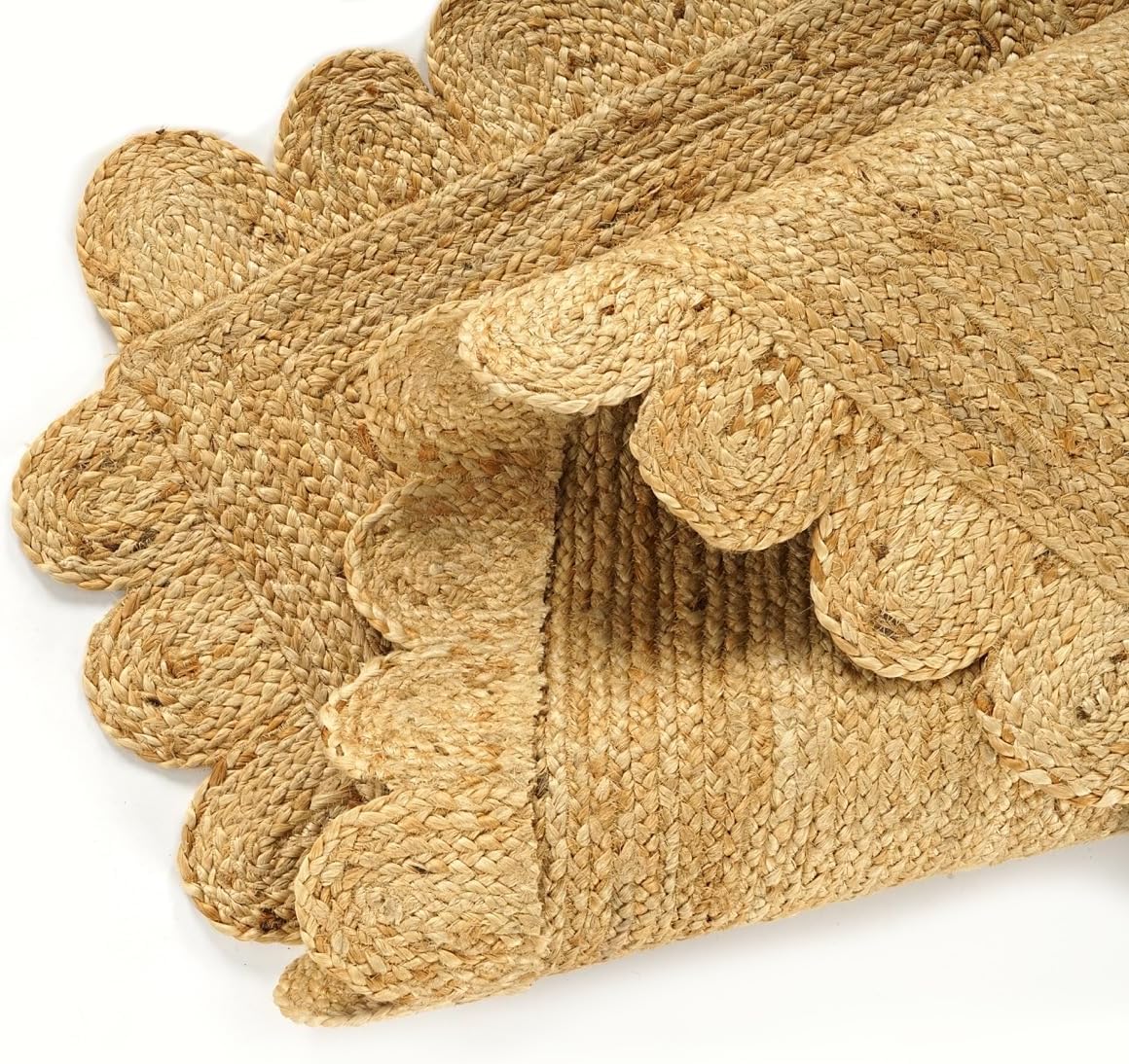 GRUHUM Scalloped Jute Runner Rug 26 x 10ft