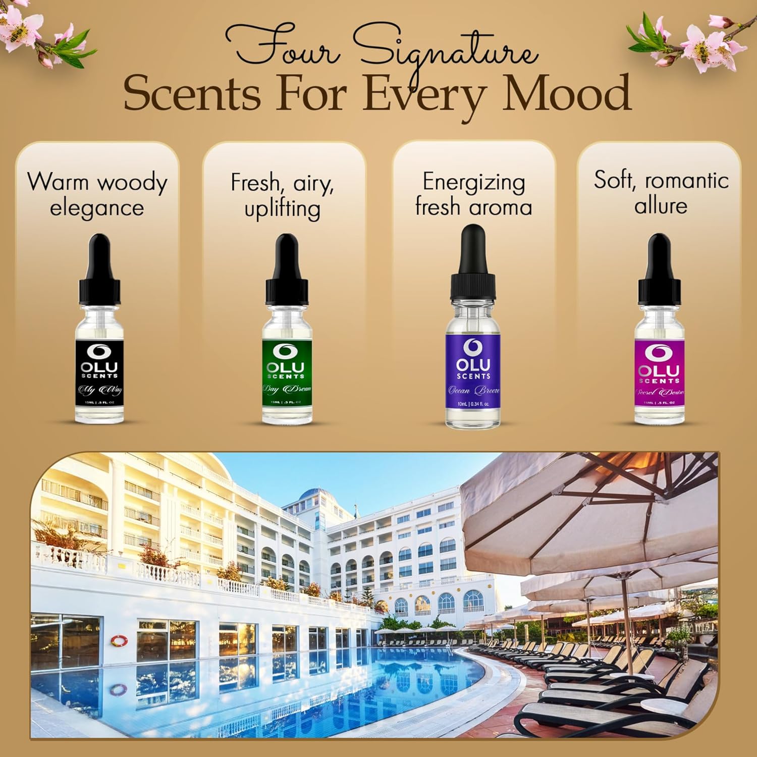 4-Pk Hotel Diffuser Oil Luxury Hotel Lobby Collection