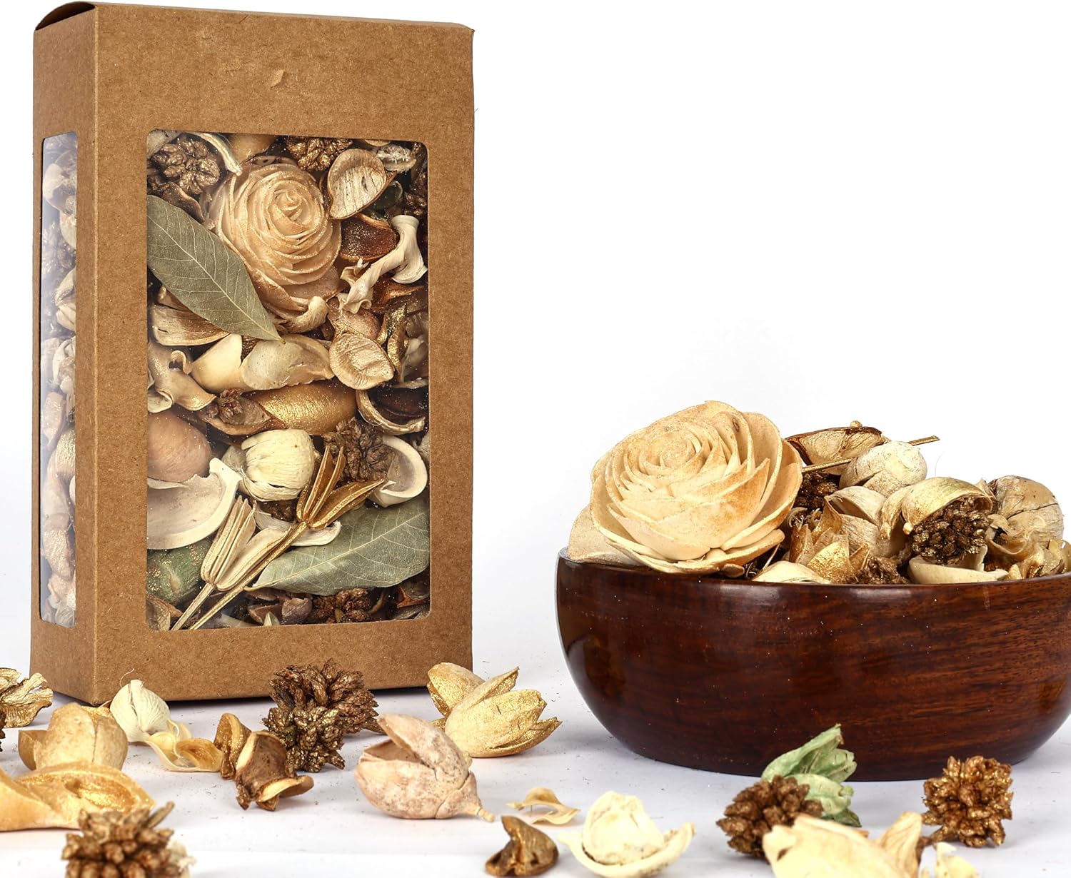 Natriel Citronella Potpourri Natural Dried Flowers Seeds 180gm Home Fragrance Box Gold