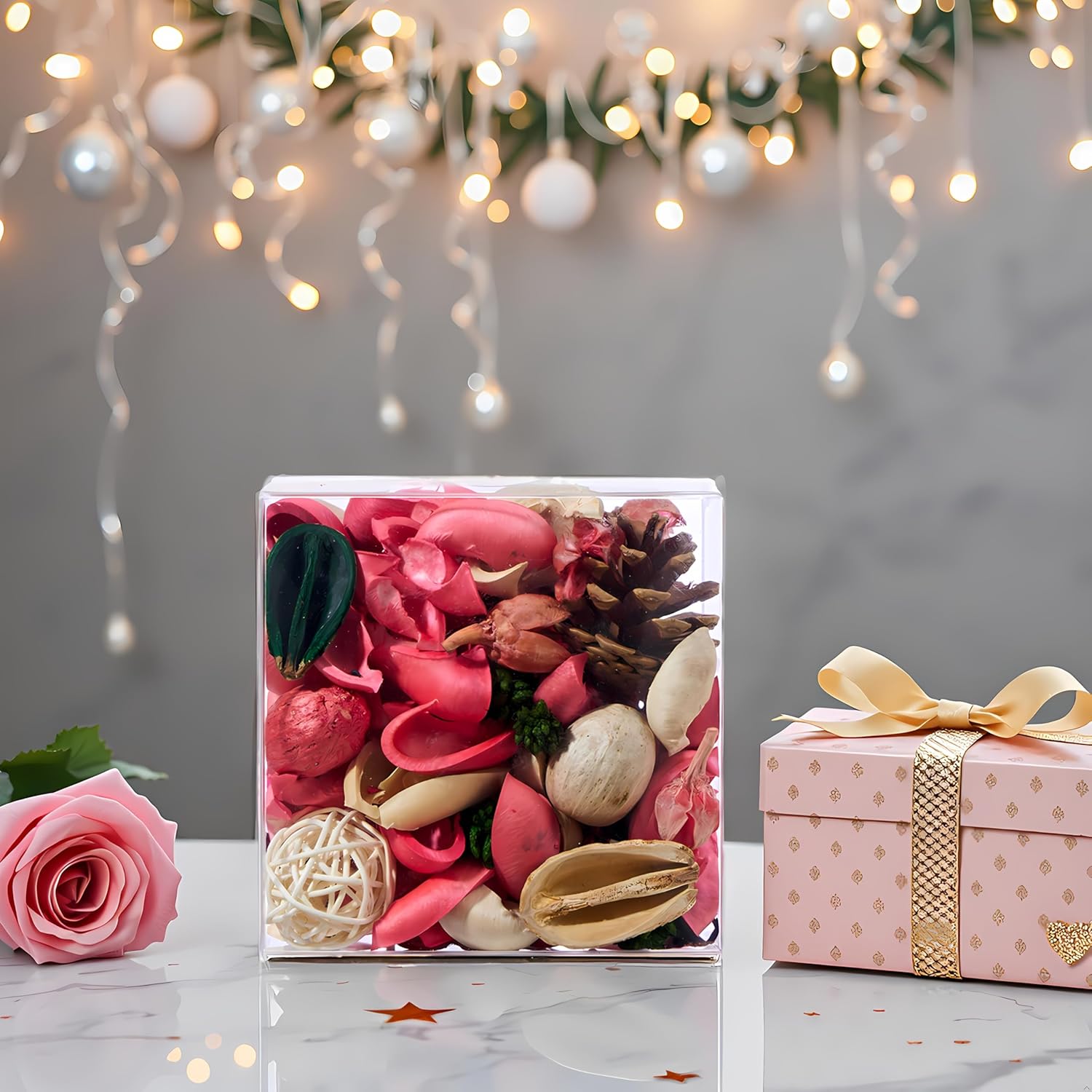 Pretysnow Rose Scented Potpourri Bowl Decor