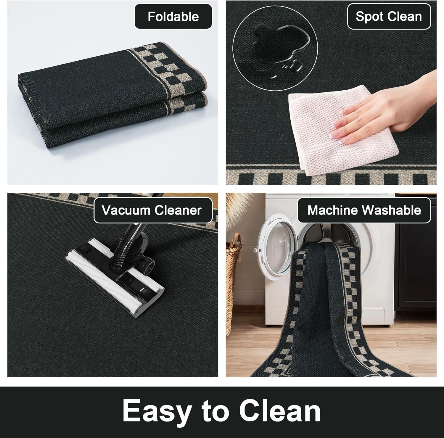 OJIA Easy Jute 3x5 Area Rug Non-Slip