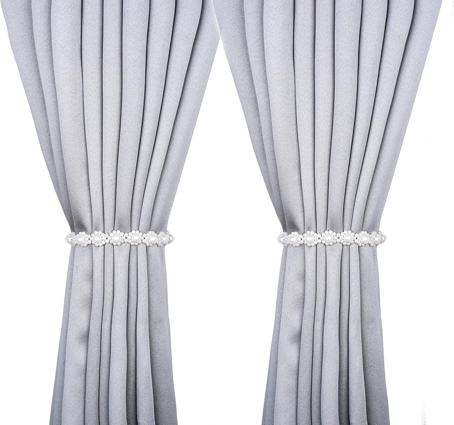 SUQ I OME Pearl Beaded Magnetic Curtain Holdbacks