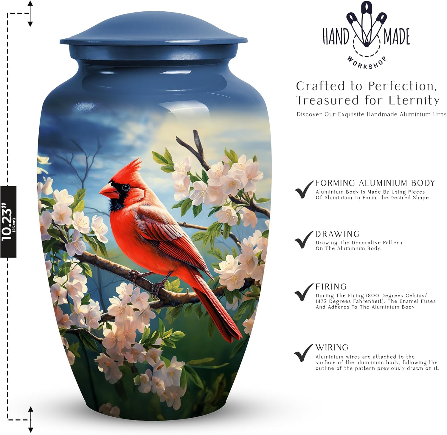 Yatskia Cardinal Bird Cremation Urn for Adult Ashes