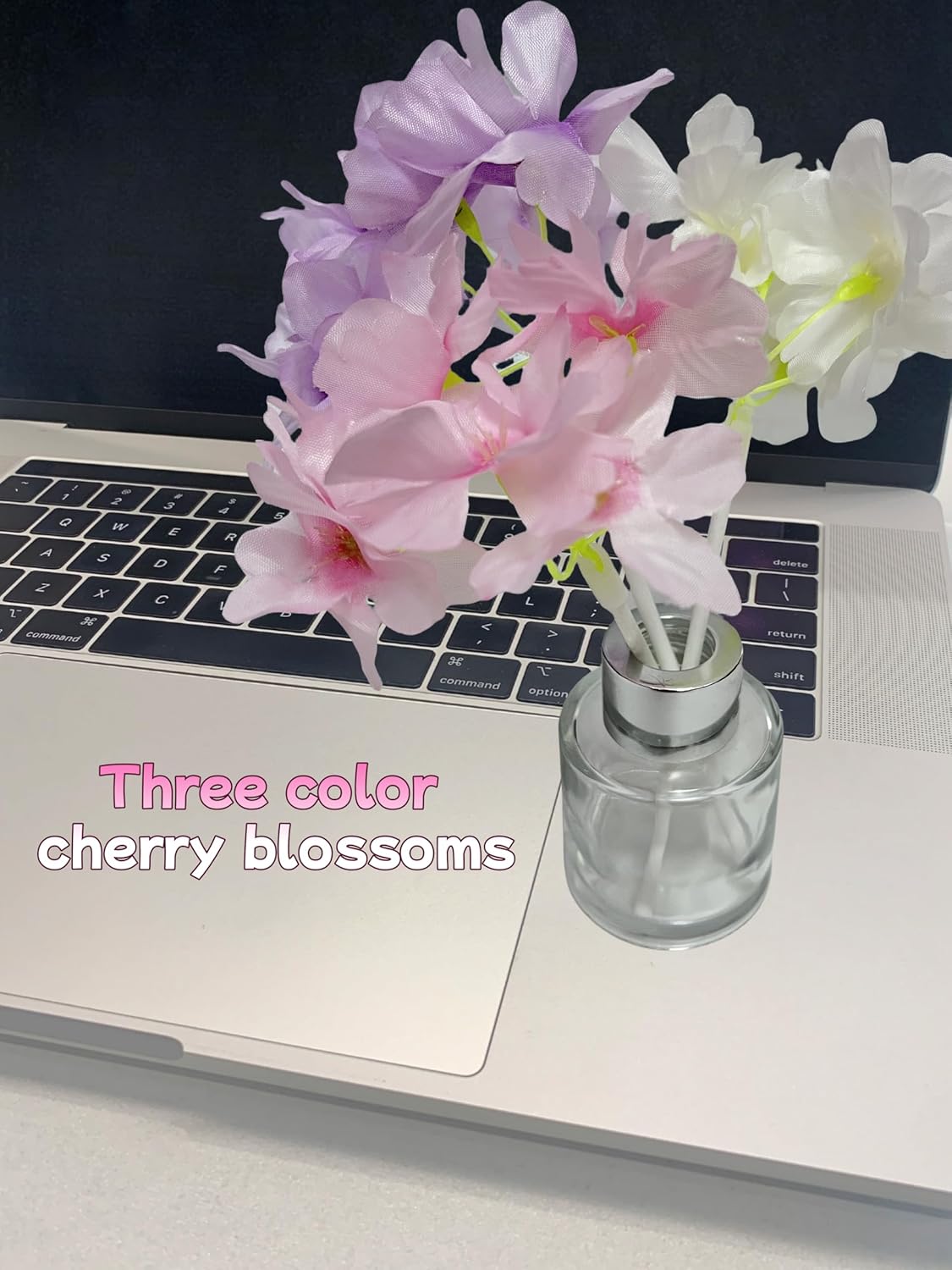 100 Diffuser Sticks with 3-35mm Artificial Flowers