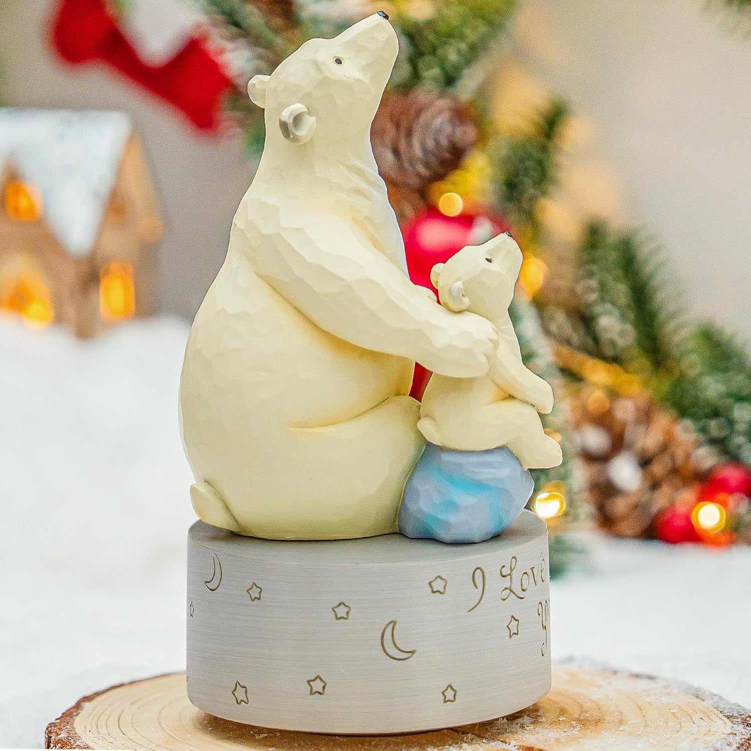Polar Bear Music Box Figurine with You Are My Sunshine Tune