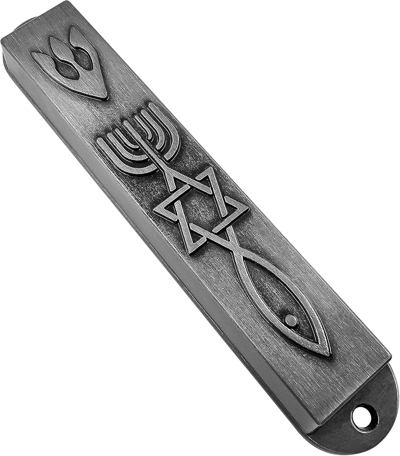 Set of 2 Pewter Mezuzah with Scroll for Door