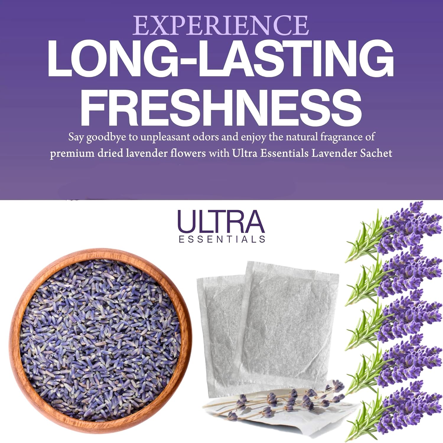 Ultra Essentials Lavender Sachet 6 Pack Natural Fragrance