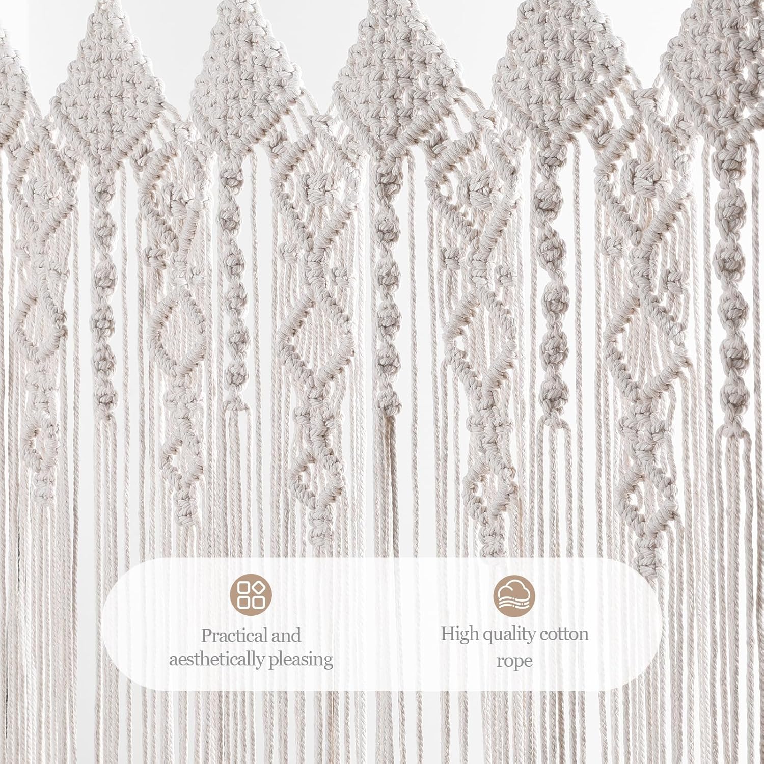 Boho Valance Macrame Curtains 31 W x 39 L