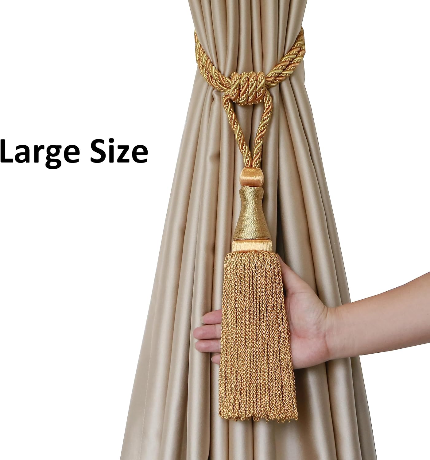 2 Pack Large Tassel Curtain Tiebacks Luxury Style Home Decor