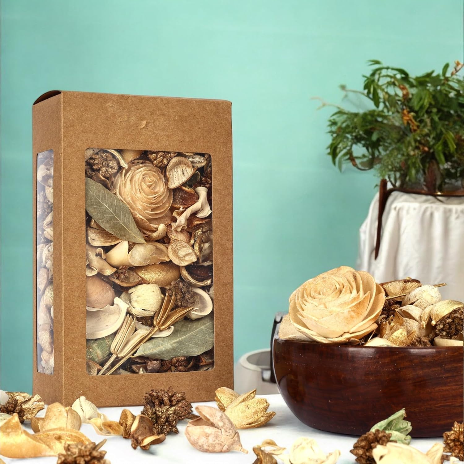Natriel Citronella Potpourri Natural Dried Flowers Seeds 180gm Home Fragrance Box Gold