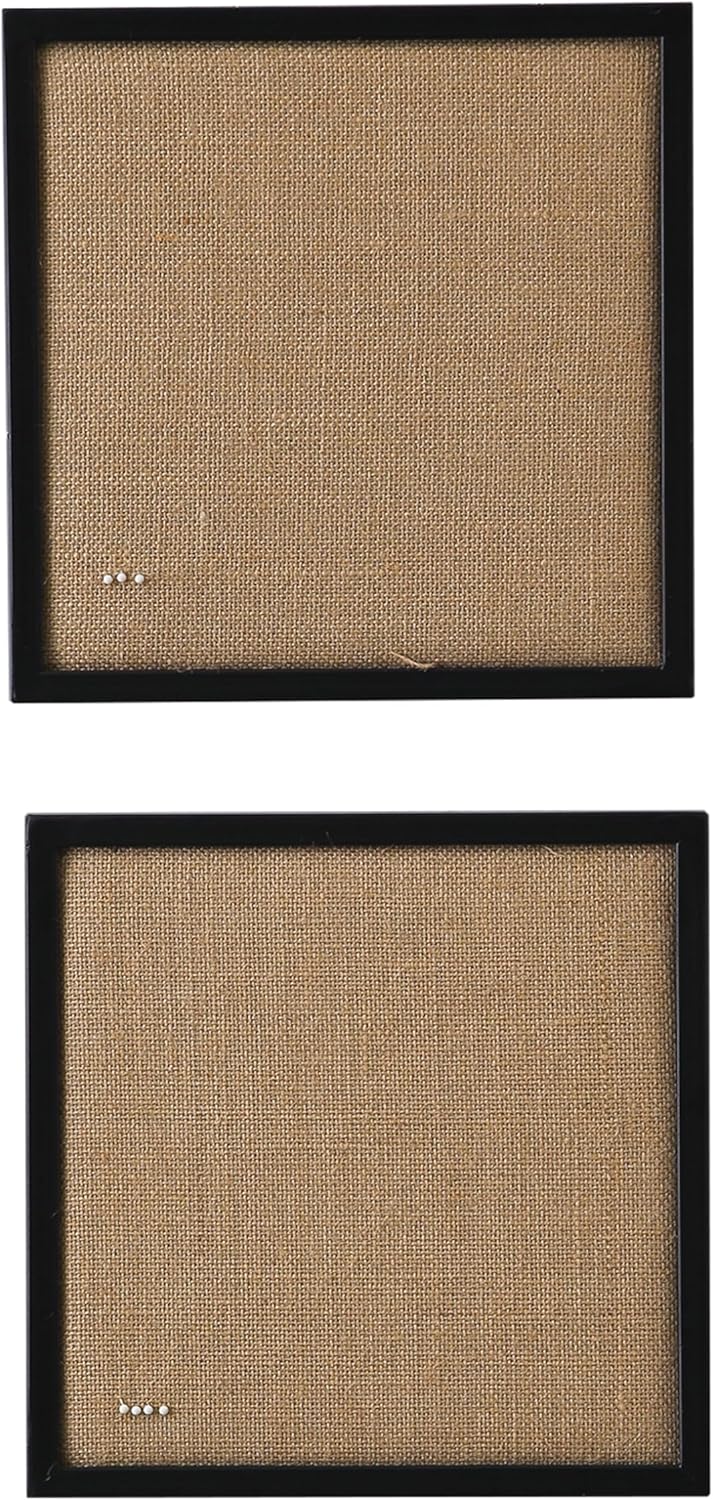 SOFE Burlap Bulletin Board Set of 2 - 12x12 Black Wall Organizer