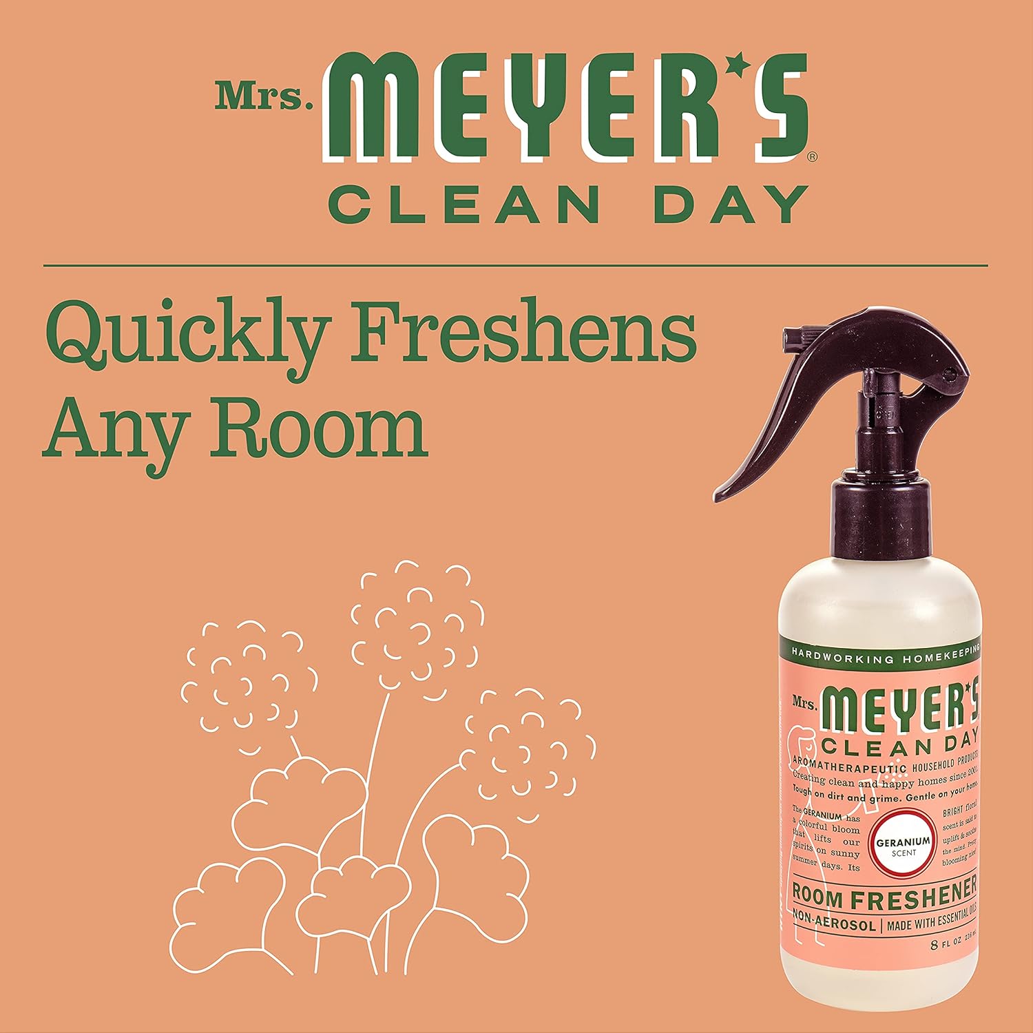 Mrs Meyers Clean Day Geranium Room Spray 8 Fl Oz