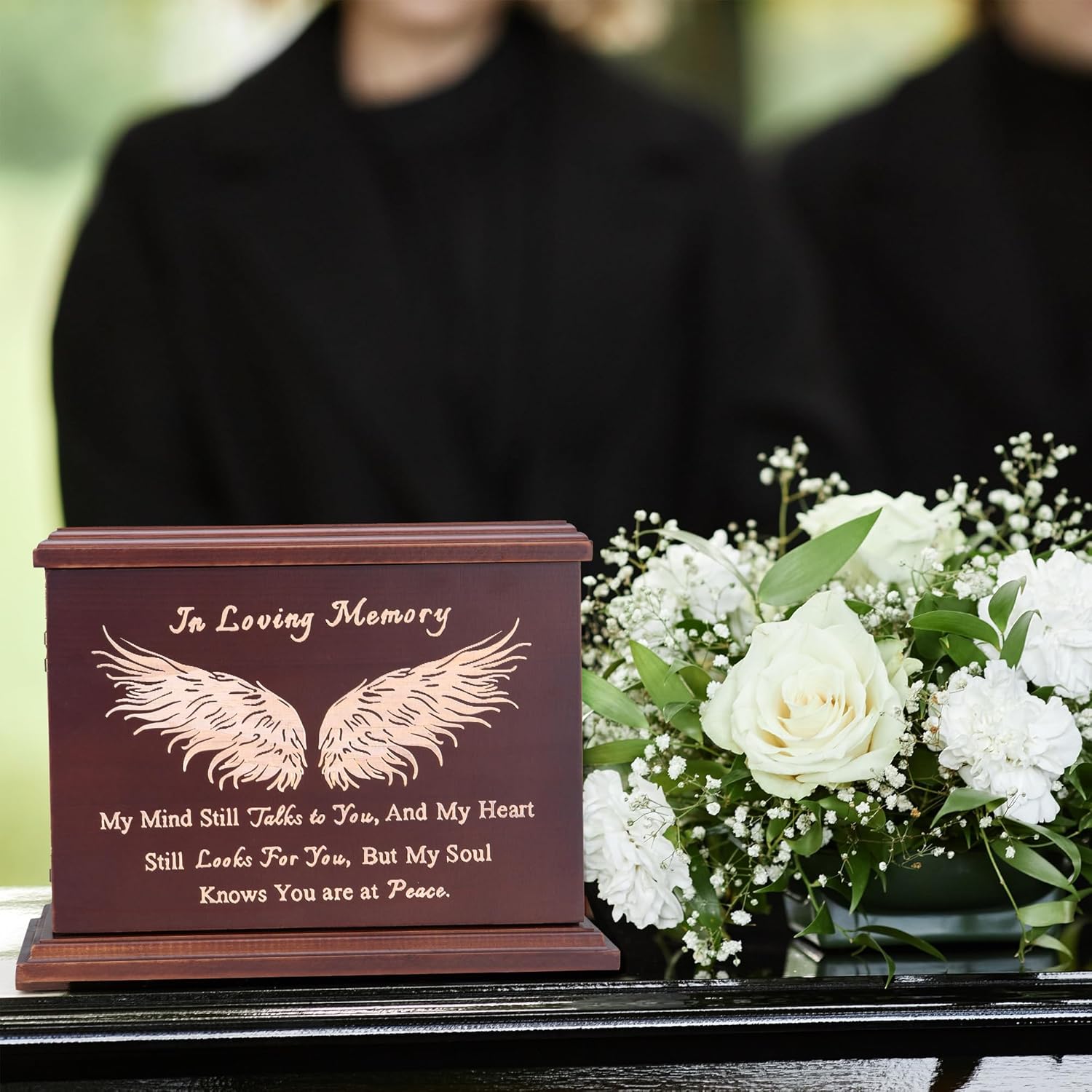 Dobango Cremation Urn Wooden Box for Human Ashes Adult Male Female