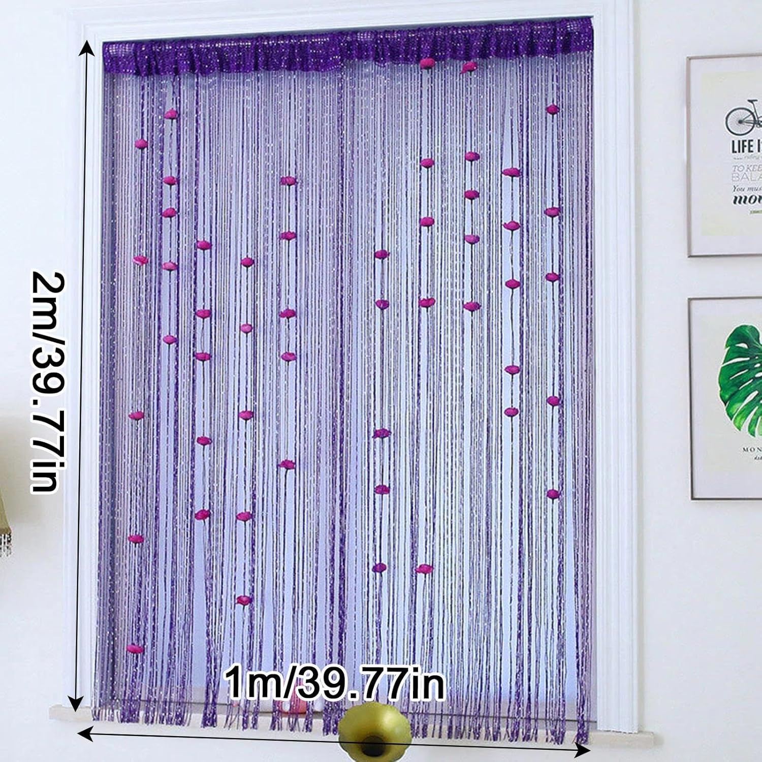 LAFANDE Thread Door Curtain with Roses Design