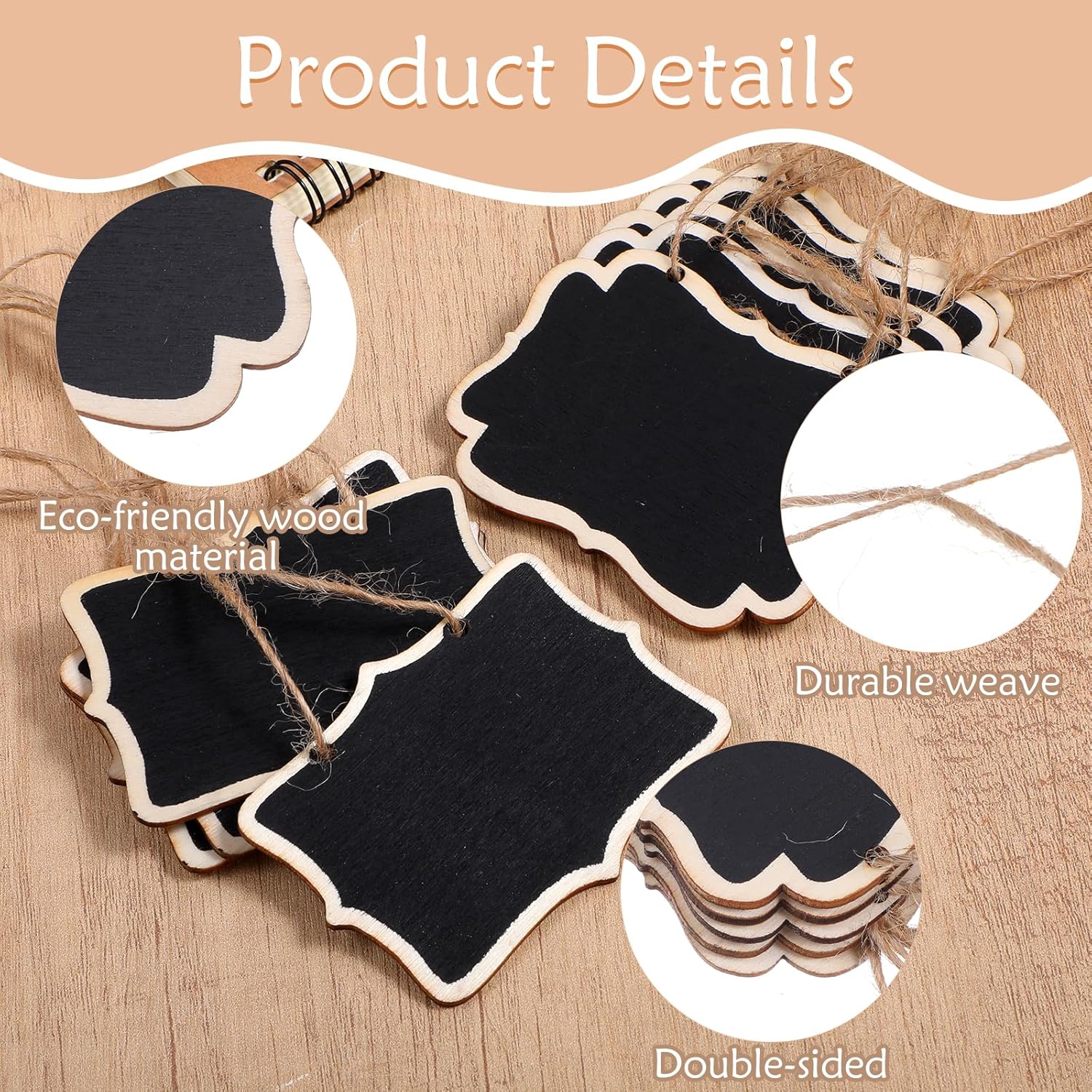 10Pcs Mini Wooden Chalkboard Signs for Wedding Party Decor