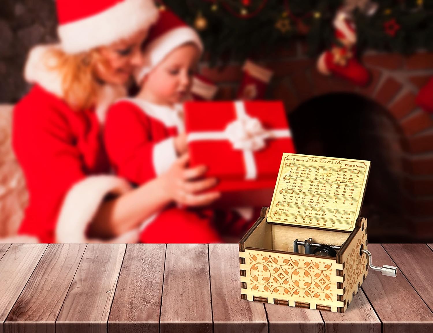 Jesus Love Me Wooden Music Box - Christian Gift