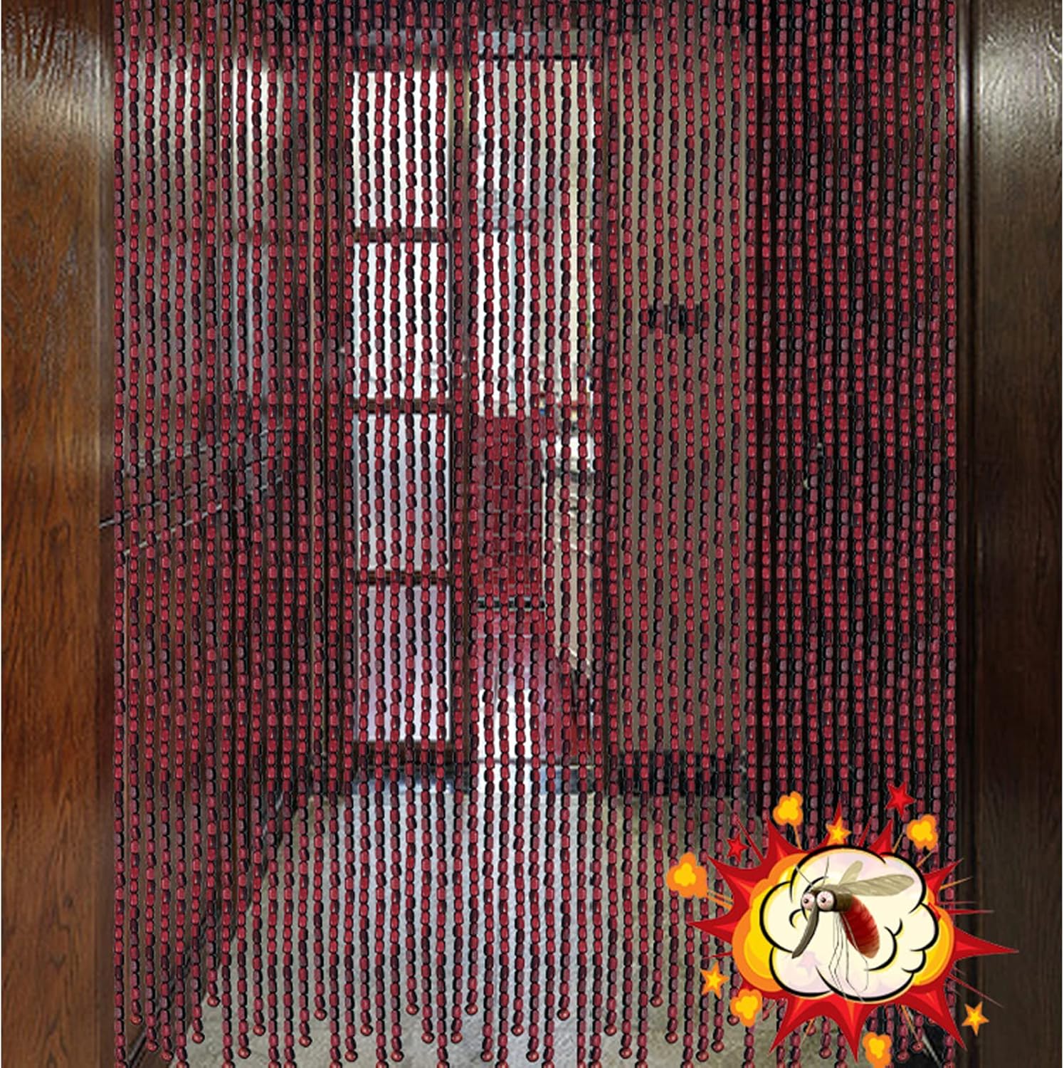 Bamboo Beaded Curtain for Room Division and Decor