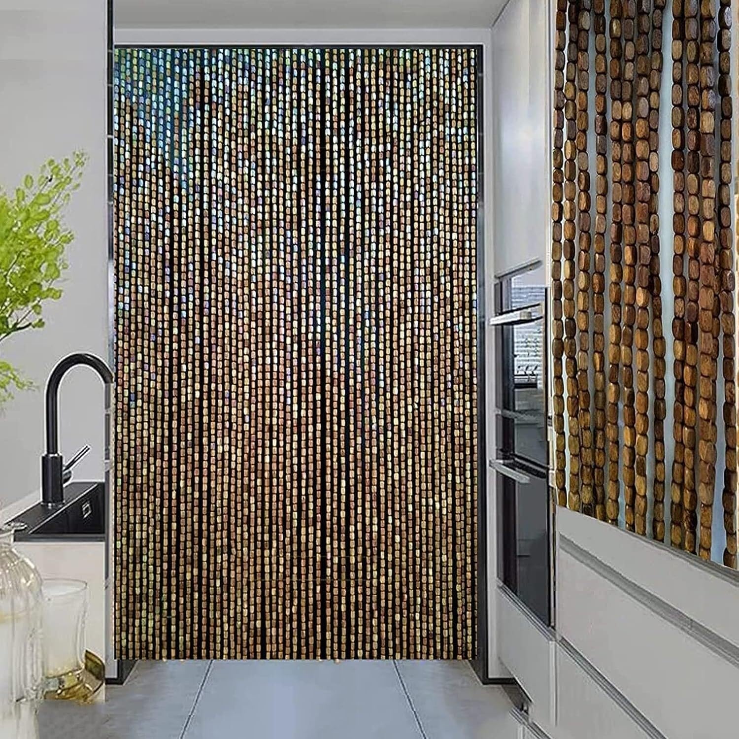 Wcxixo Bamboo Beaded Door Curtains Decorative Panel Divider
