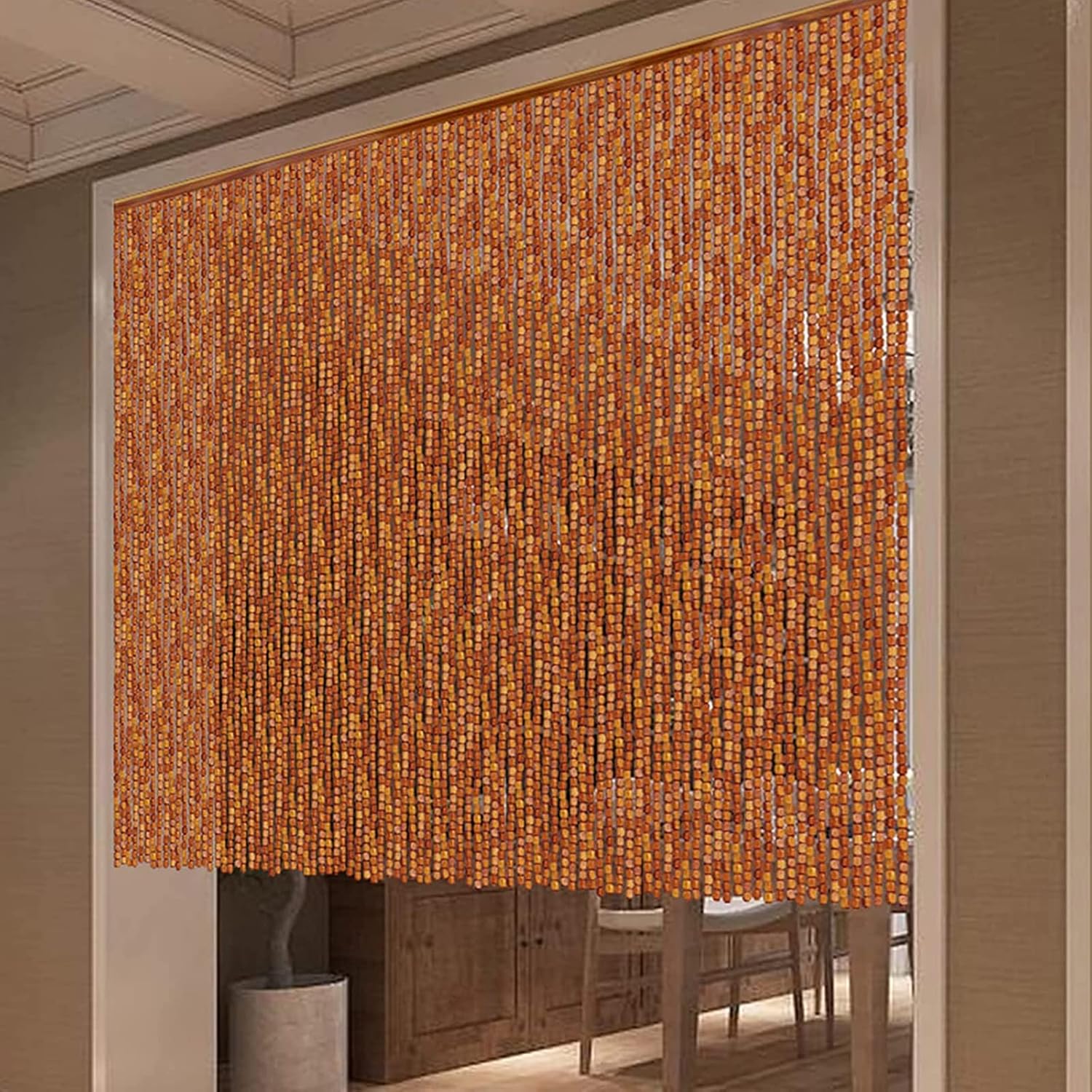 Classic Bamboo Bead Door Curtain for Privacy and Style
