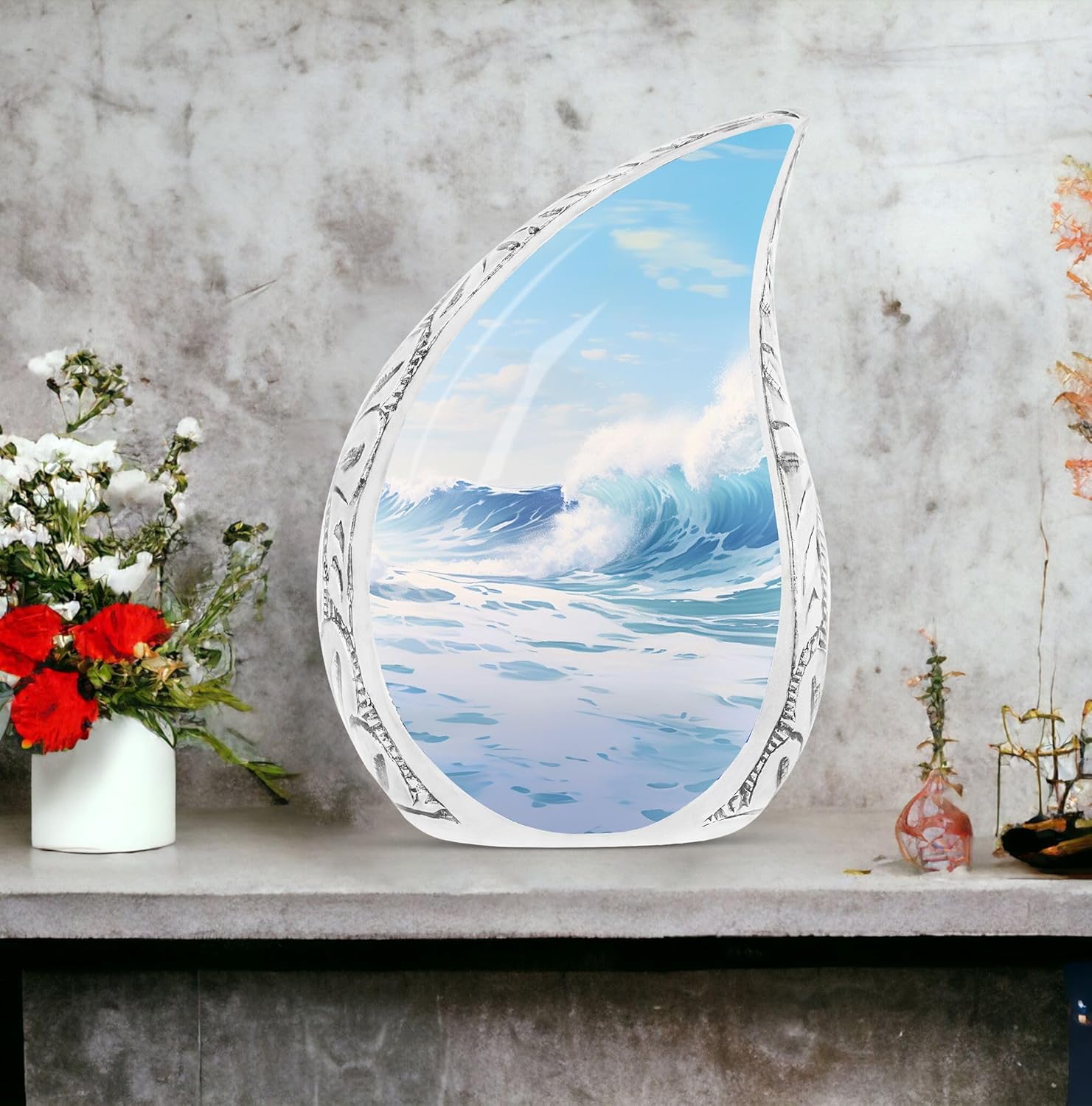 Ocean Waves Urns for Human Ashes 10 Inch